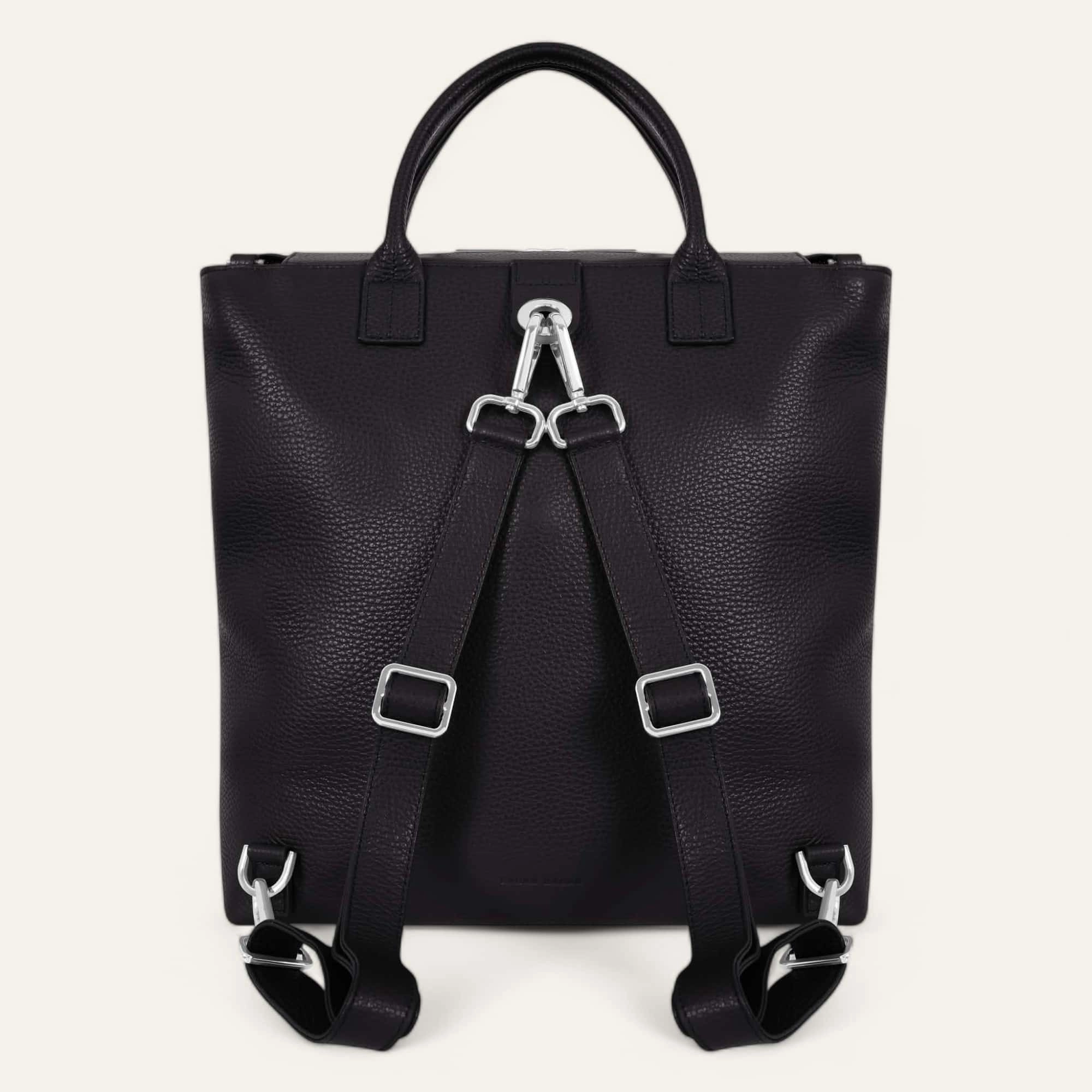 Poppy Backpack | Black with Silver hardware