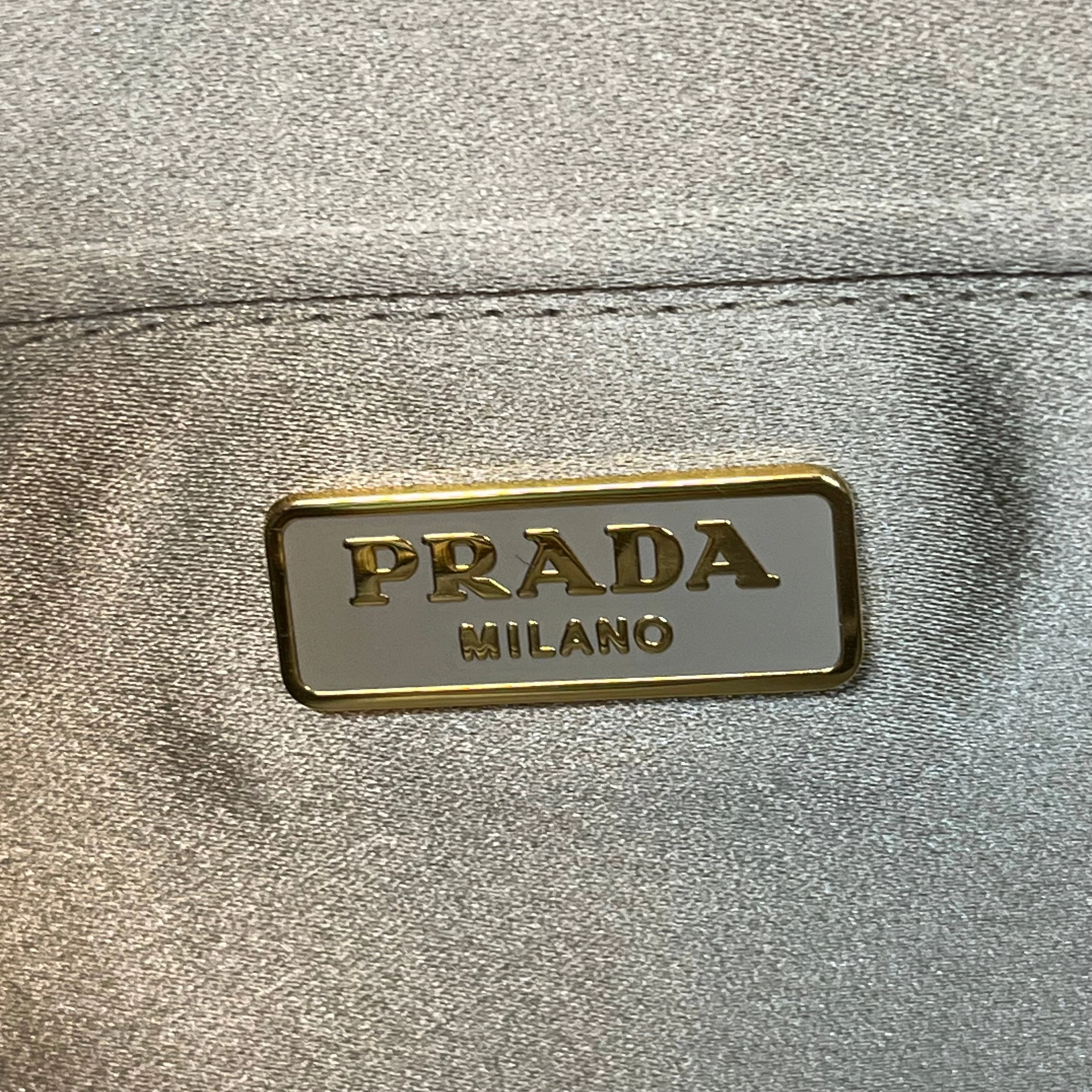 PRADA Gold Melange Metal Paillettes Large Clutch Bag