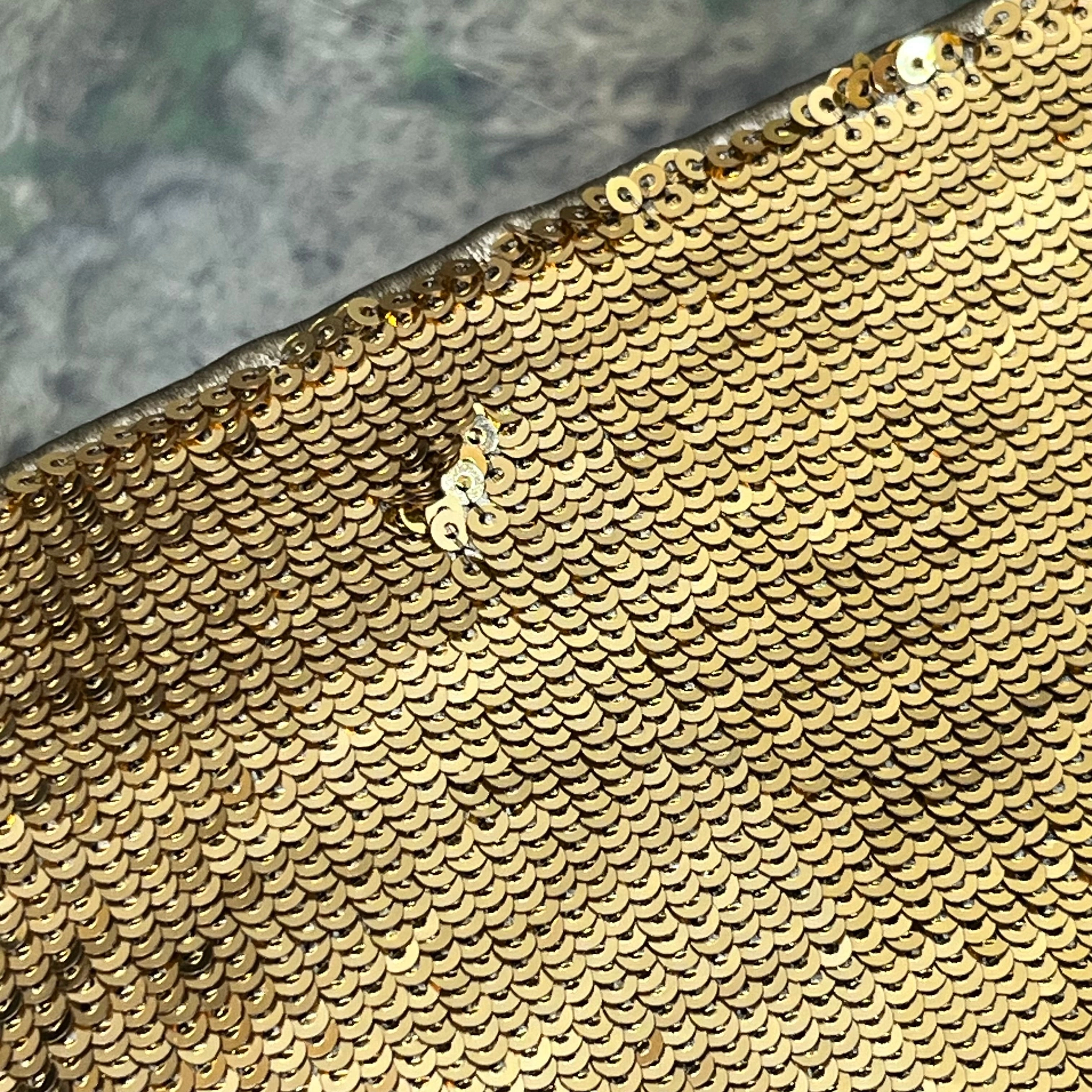 PRADA Gold Melange Metal Paillettes Large Clutch Bag