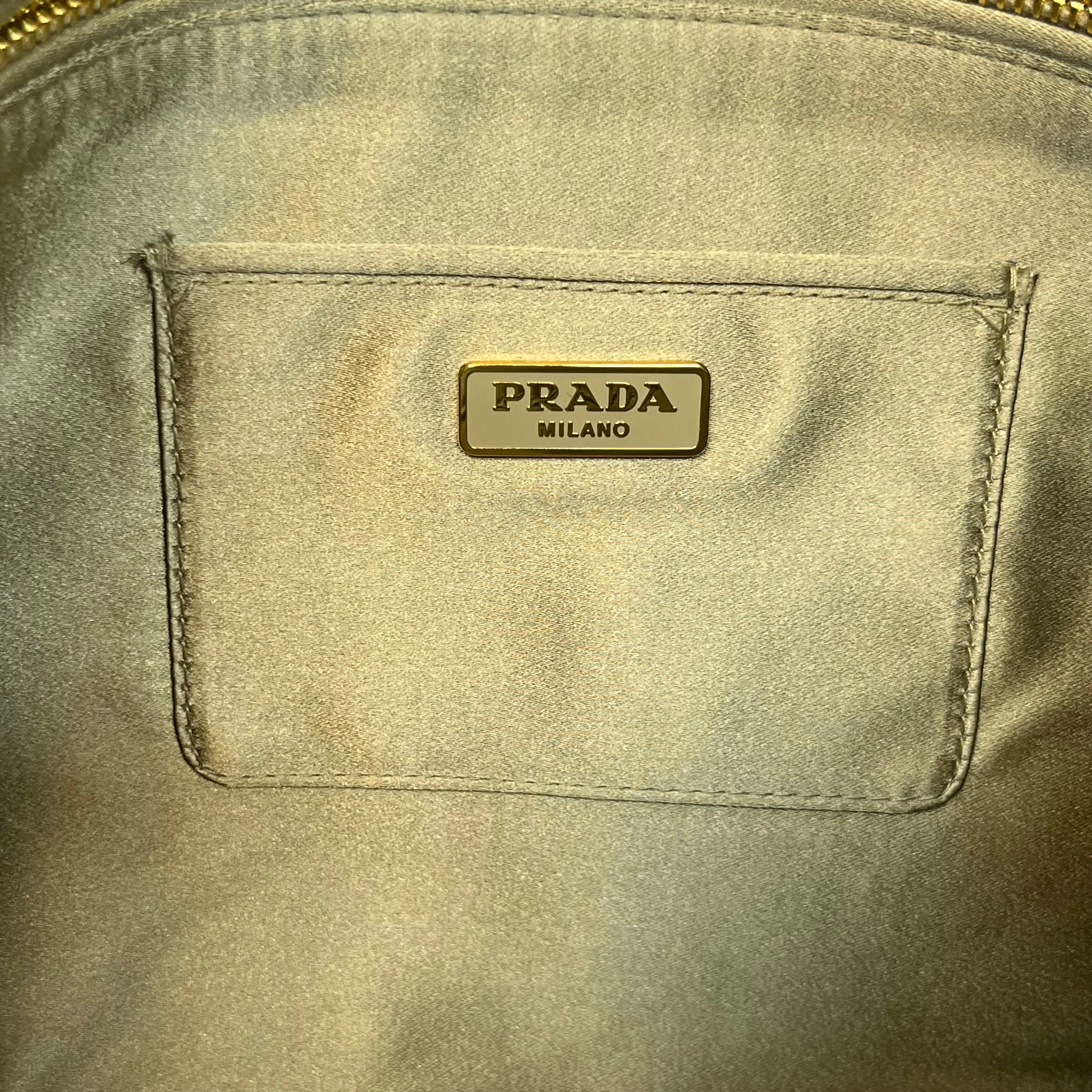PRADA Gold Melange Metal Paillettes Large Clutch Bag