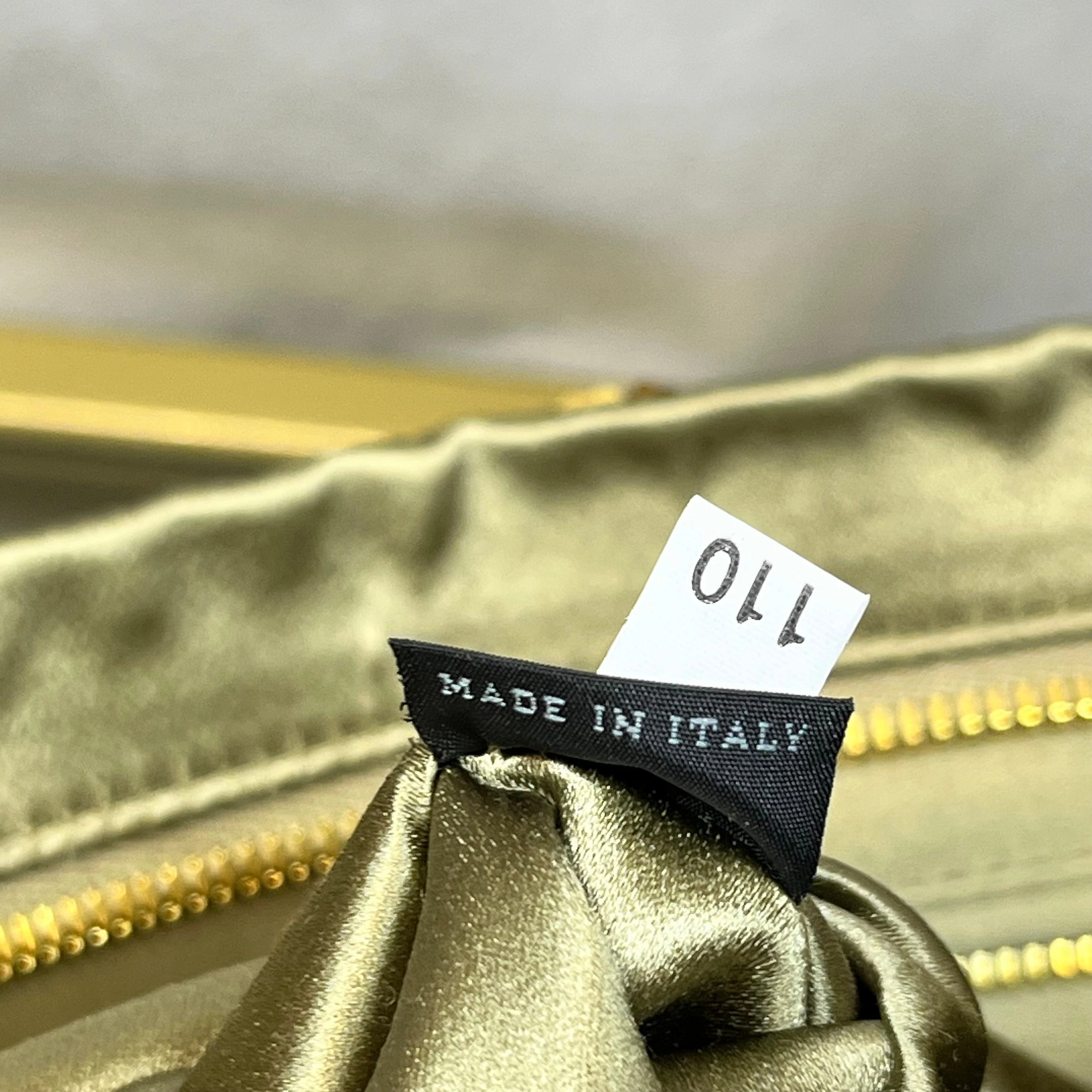 PRADA Gold Melange Metal Paillettes Large Clutch Bag
