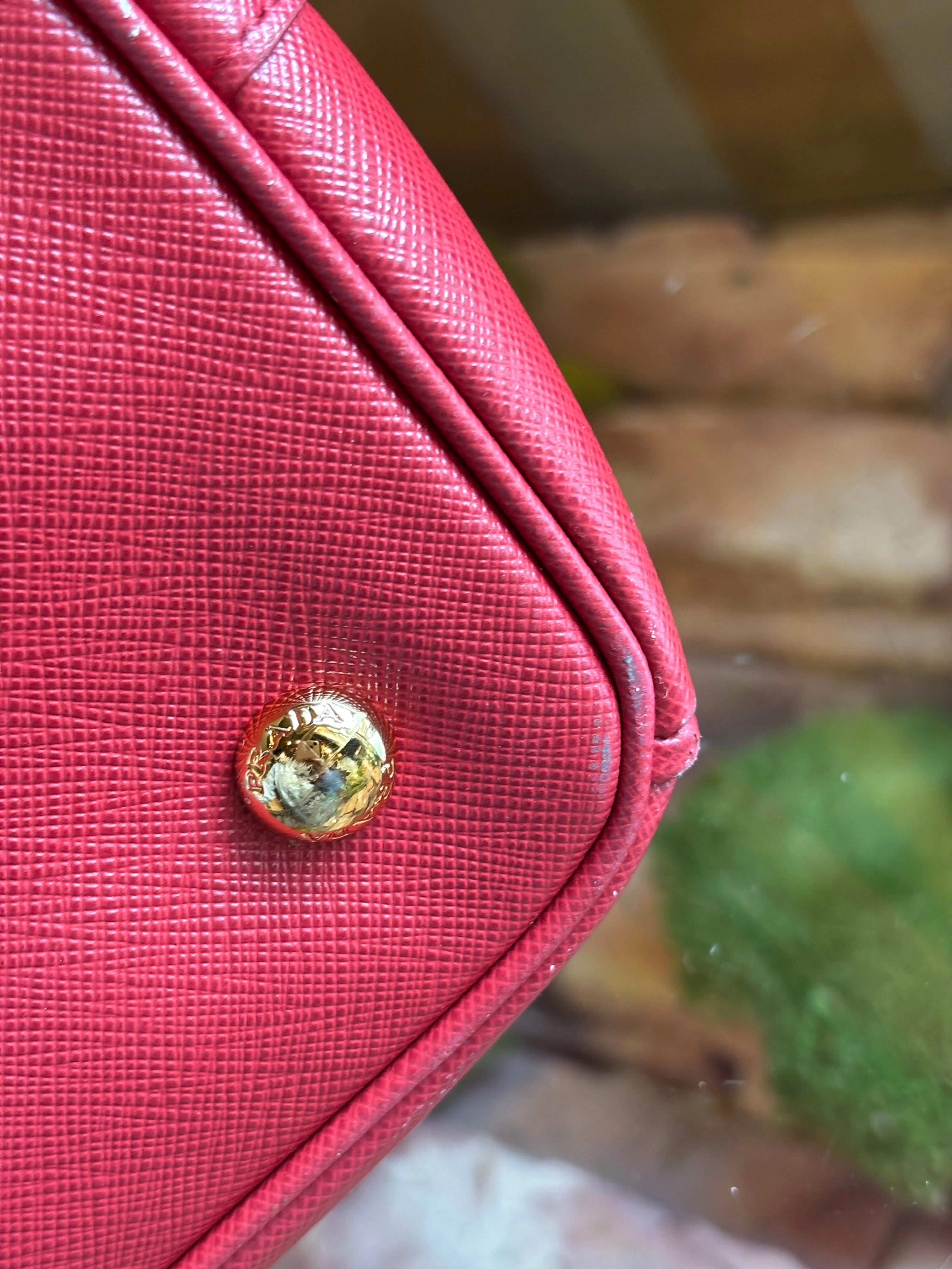 Prada Red Leather Saffiano Lux Galleria Tote ADI1172
