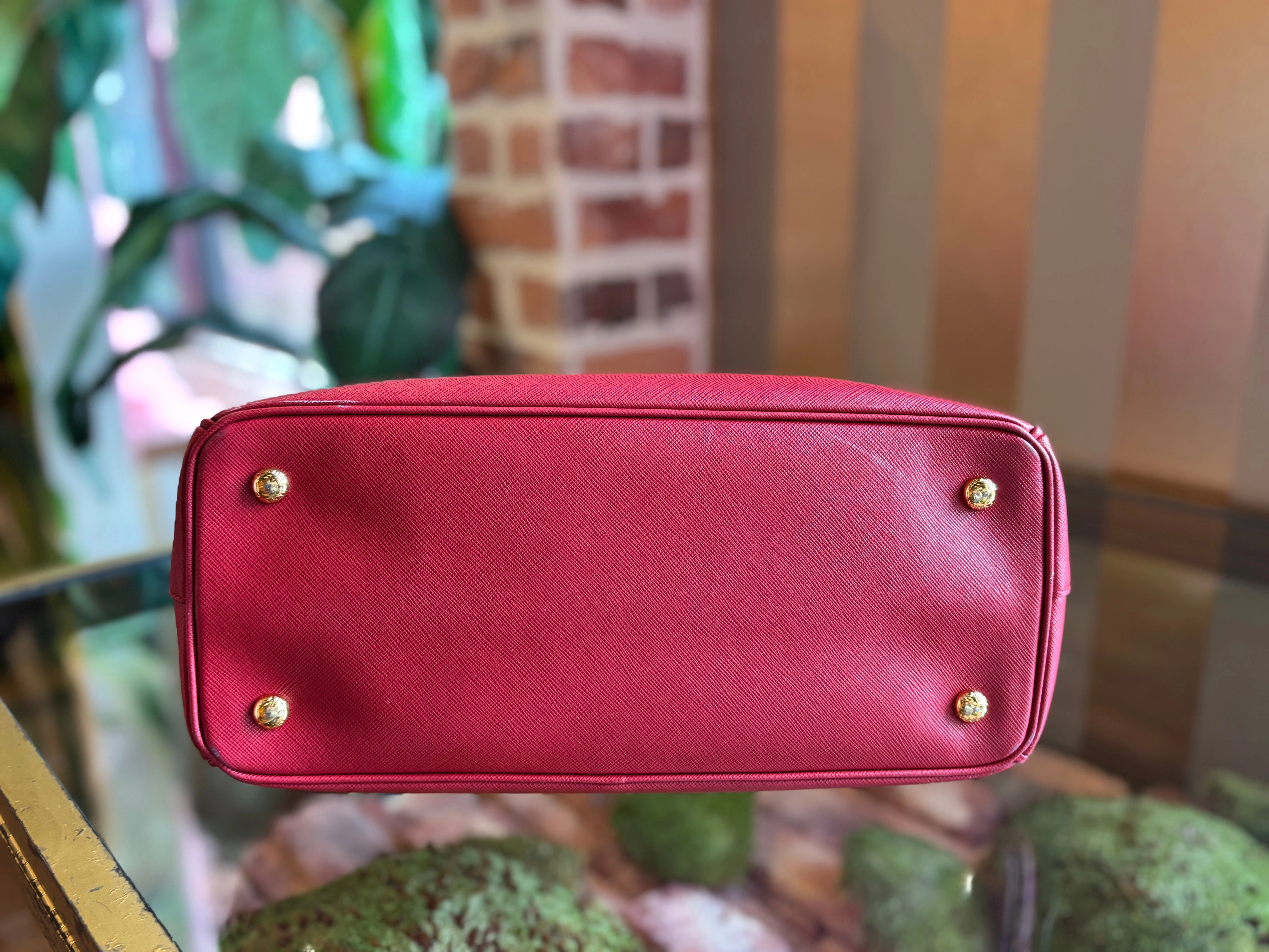 Prada Red Leather Saffiano Lux Galleria Tote ADI1172