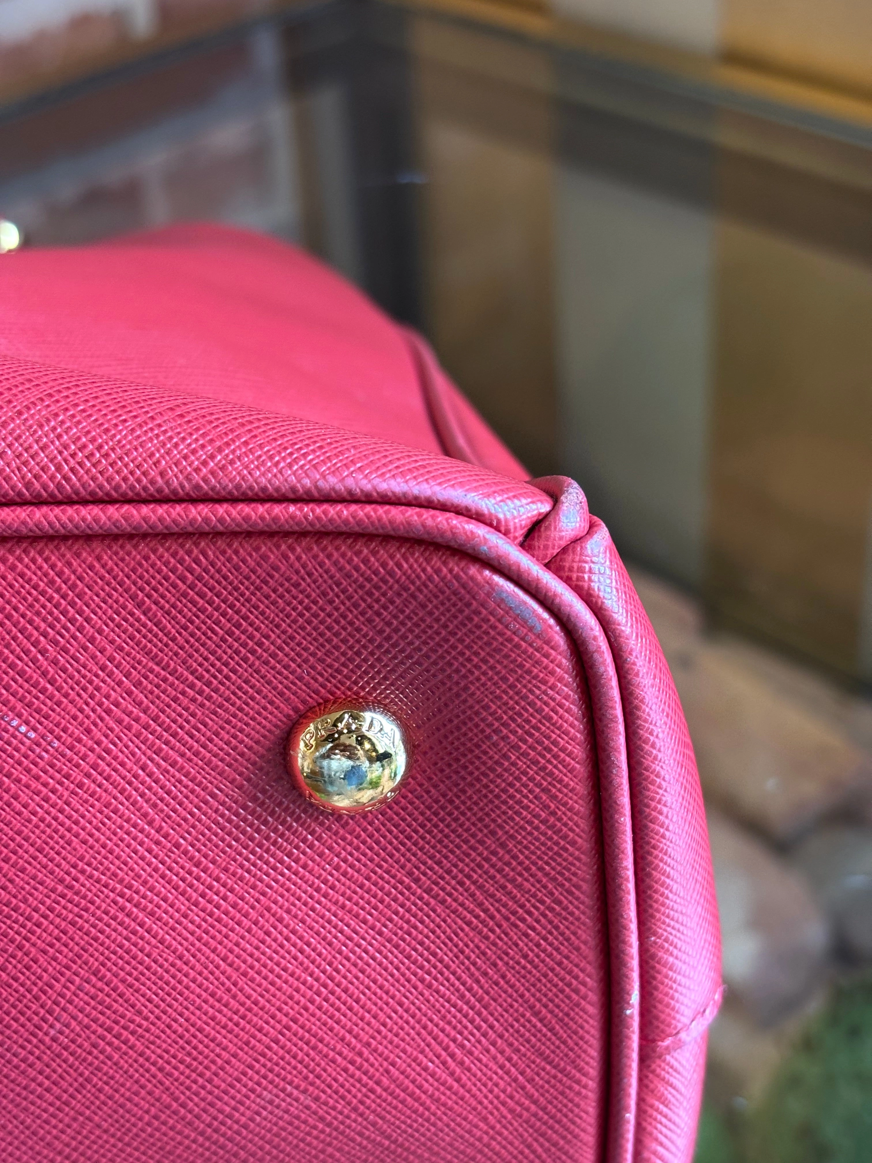 Prada Red Leather Saffiano Lux Galleria Tote ADI1172