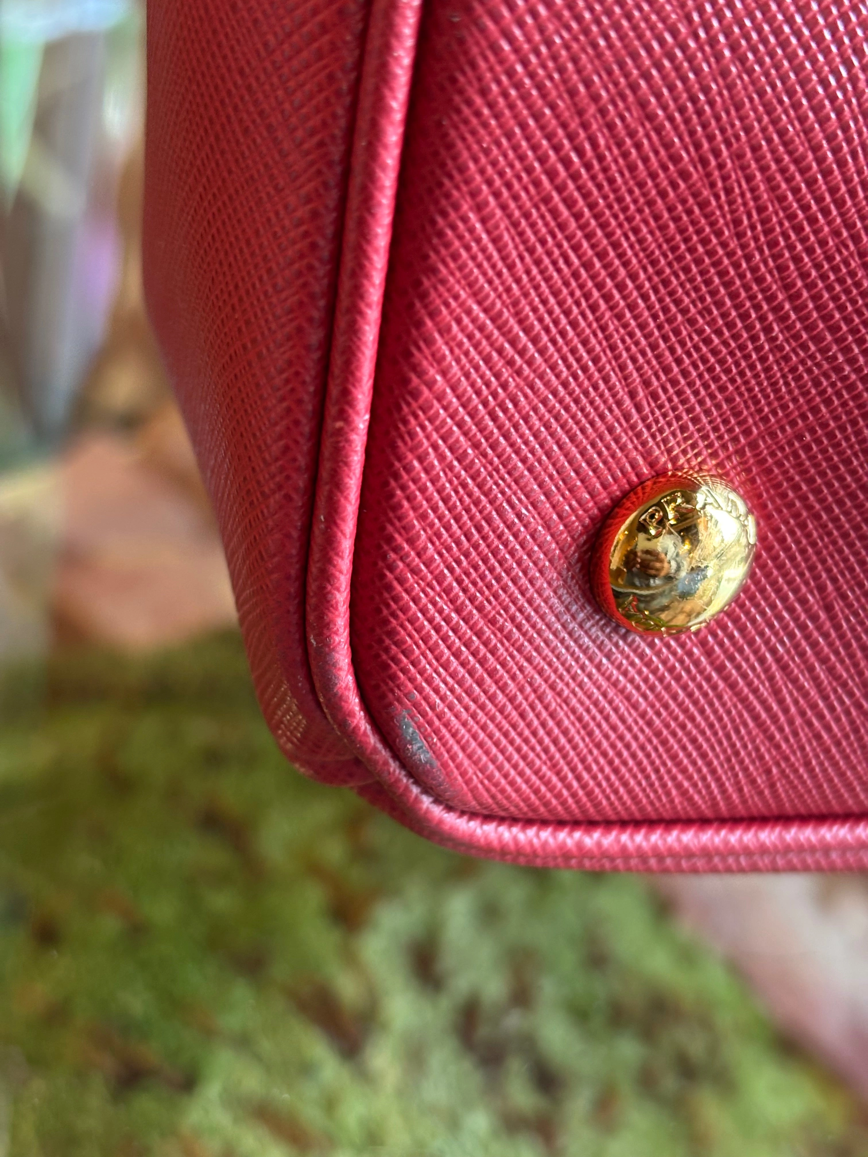 Prada Red Leather Saffiano Lux Galleria Tote ADI1172