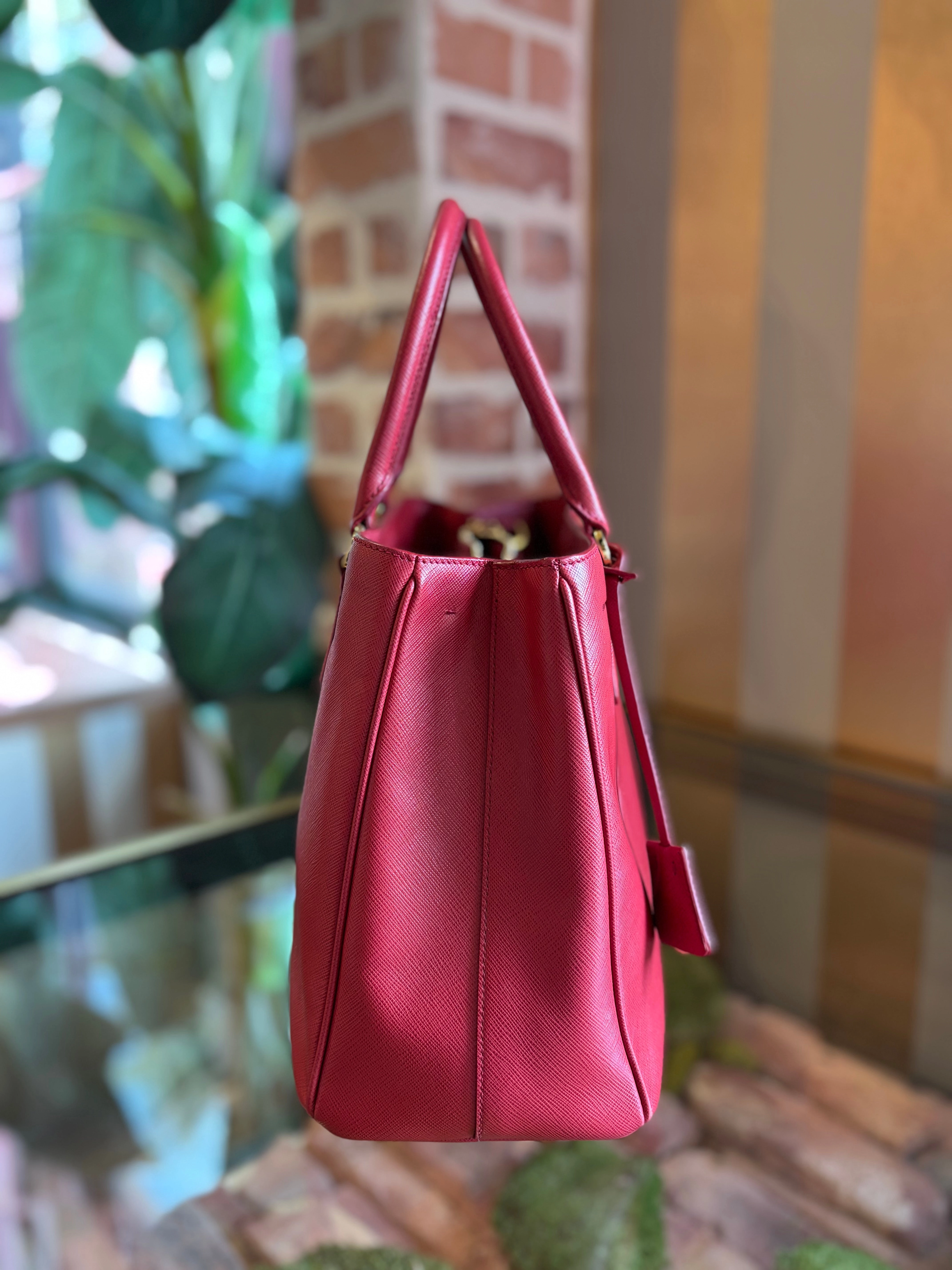 Prada Red Leather Saffiano Lux Galleria Tote ADI1172