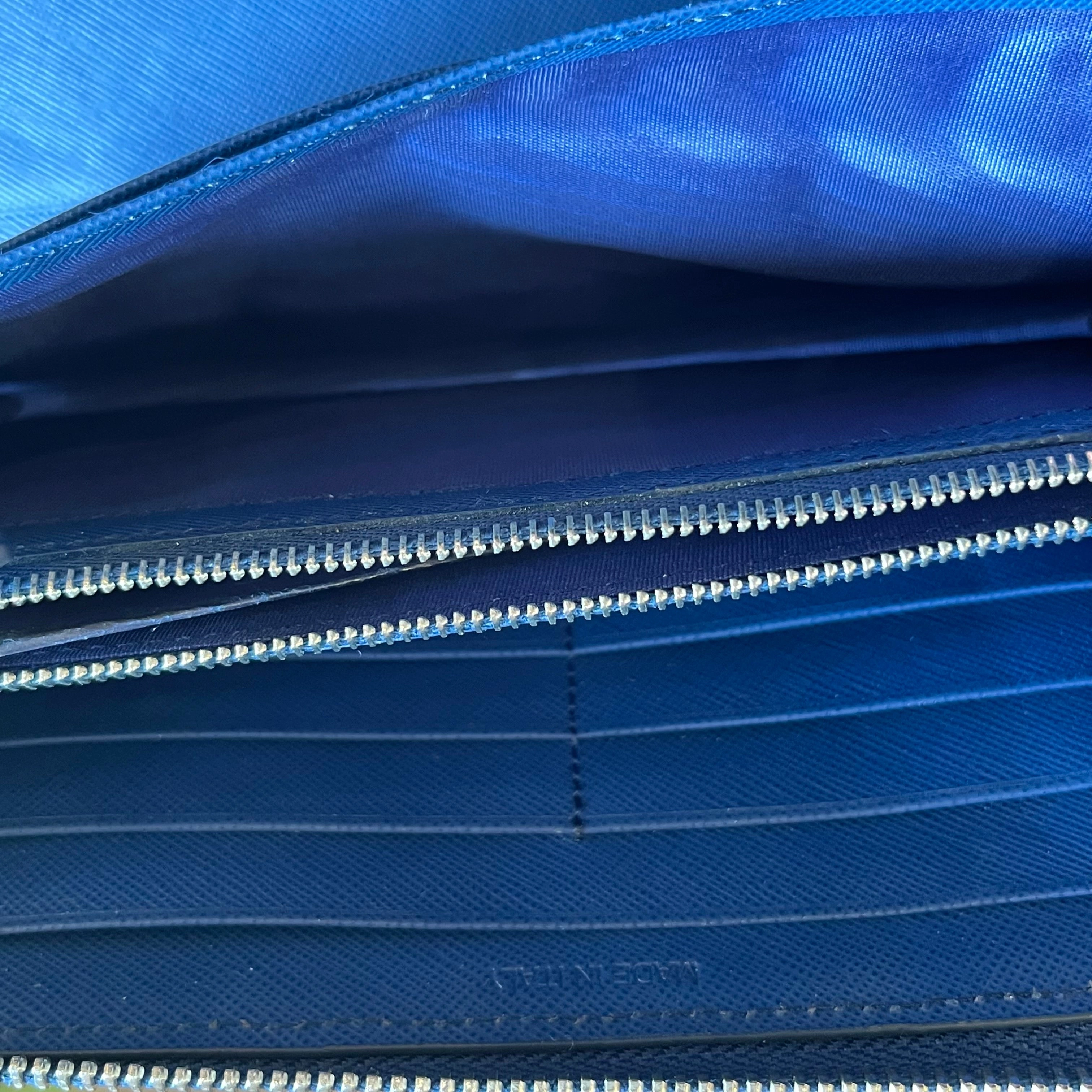 PRADA Striped Saffiano Continental Wallet