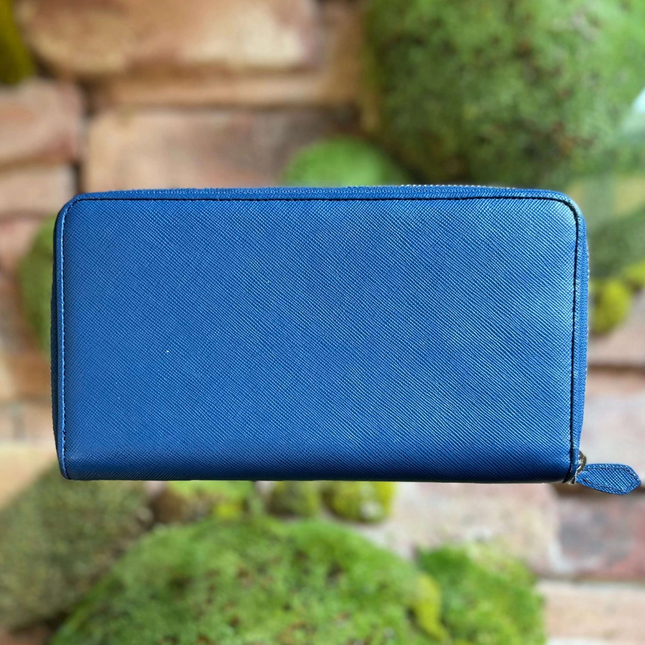 PRADA Striped Saffiano Continental Wallet