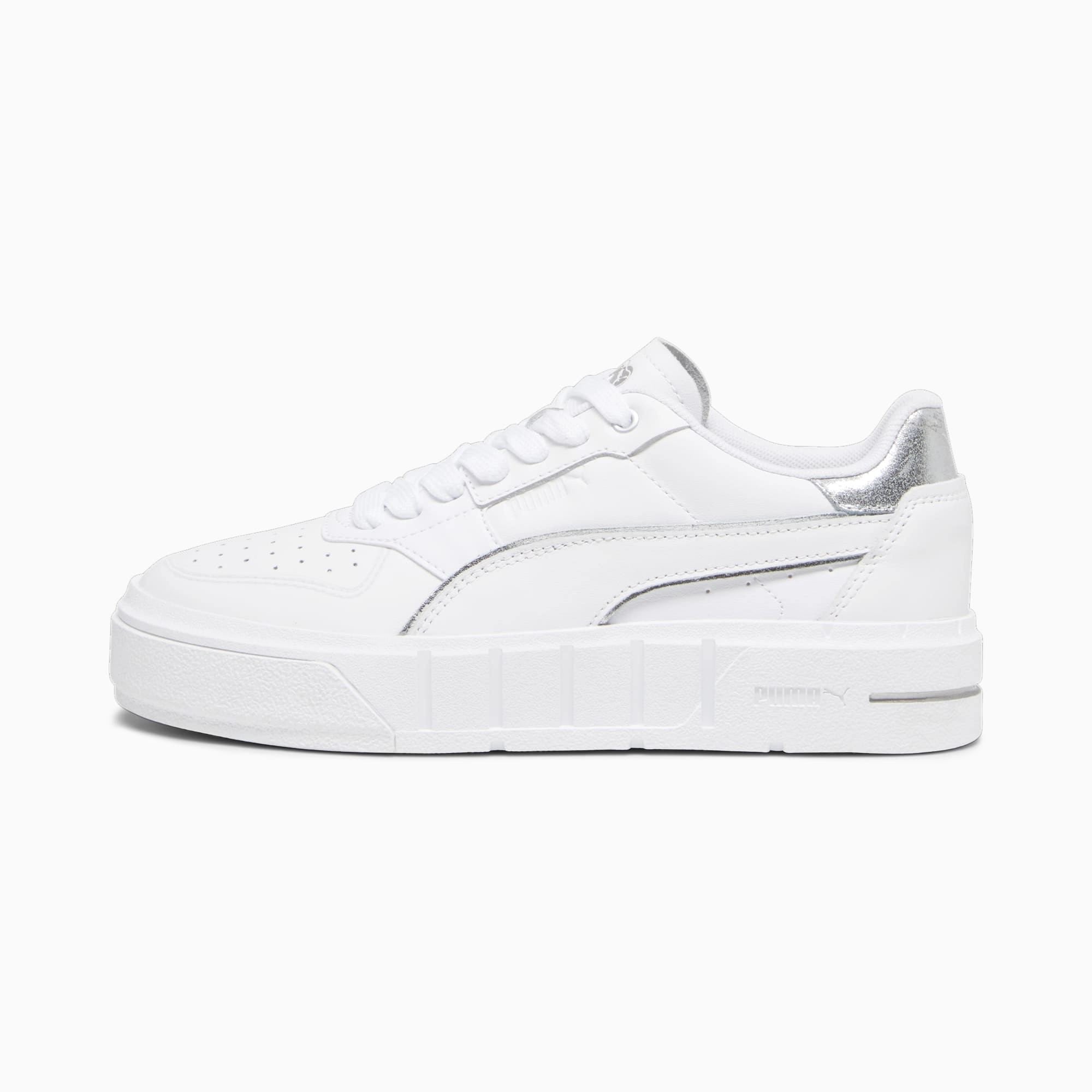 Puma Cali Court Metallic Womens White Silver