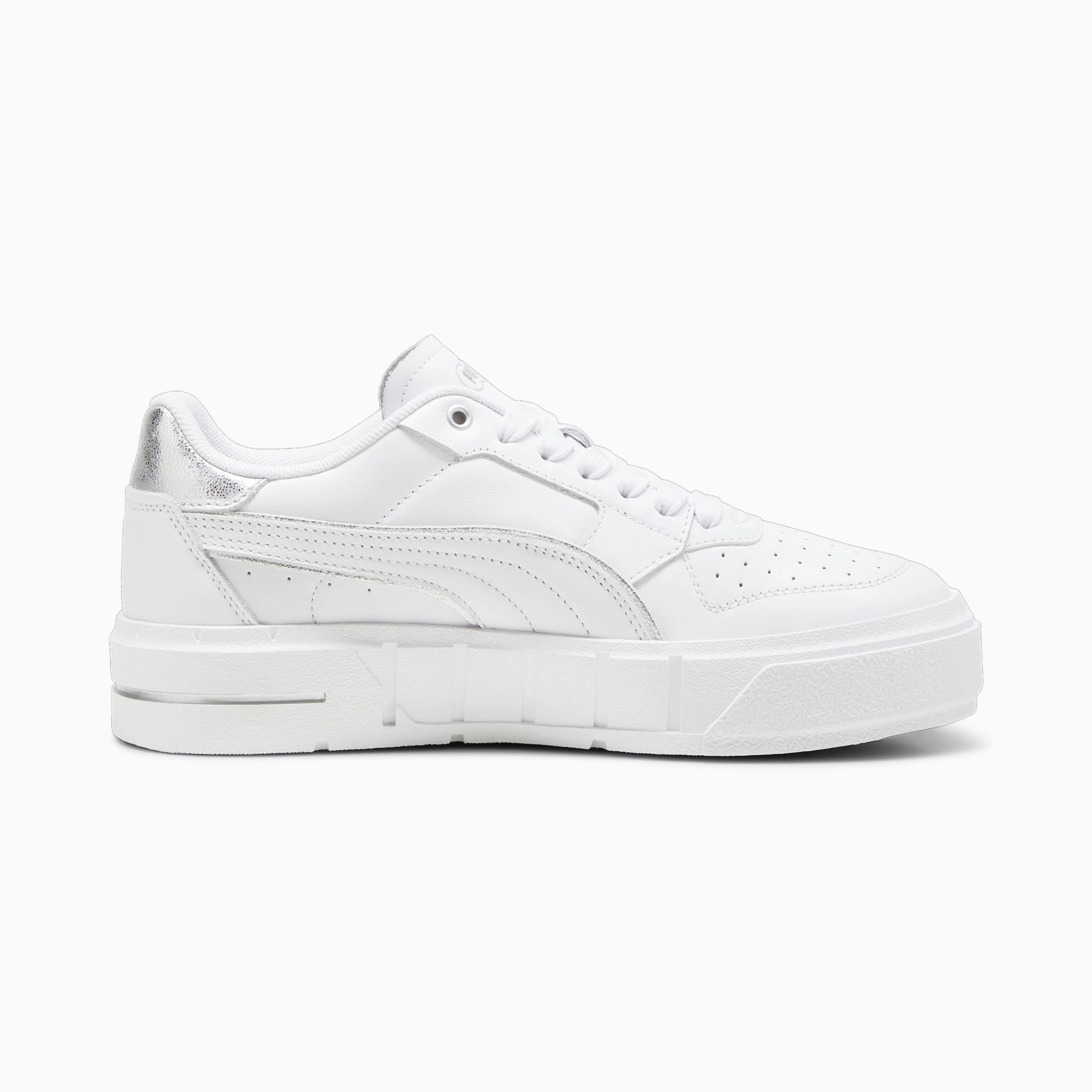 Puma Cali Court Metallic Womens White Silver