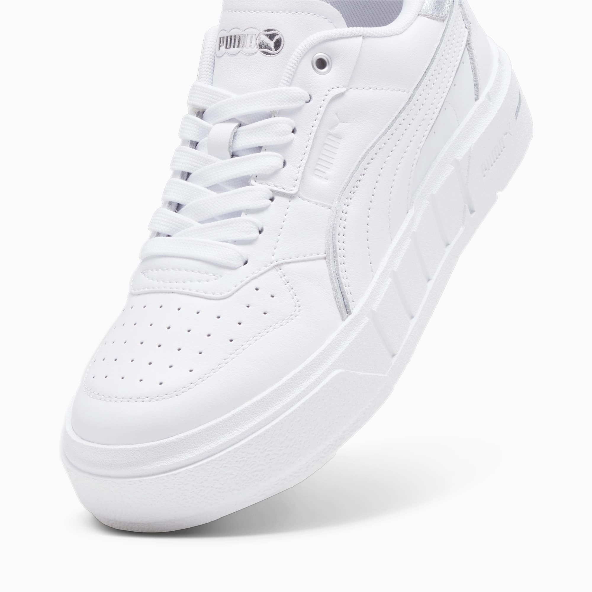 Puma Cali Court Metallic Womens White Silver