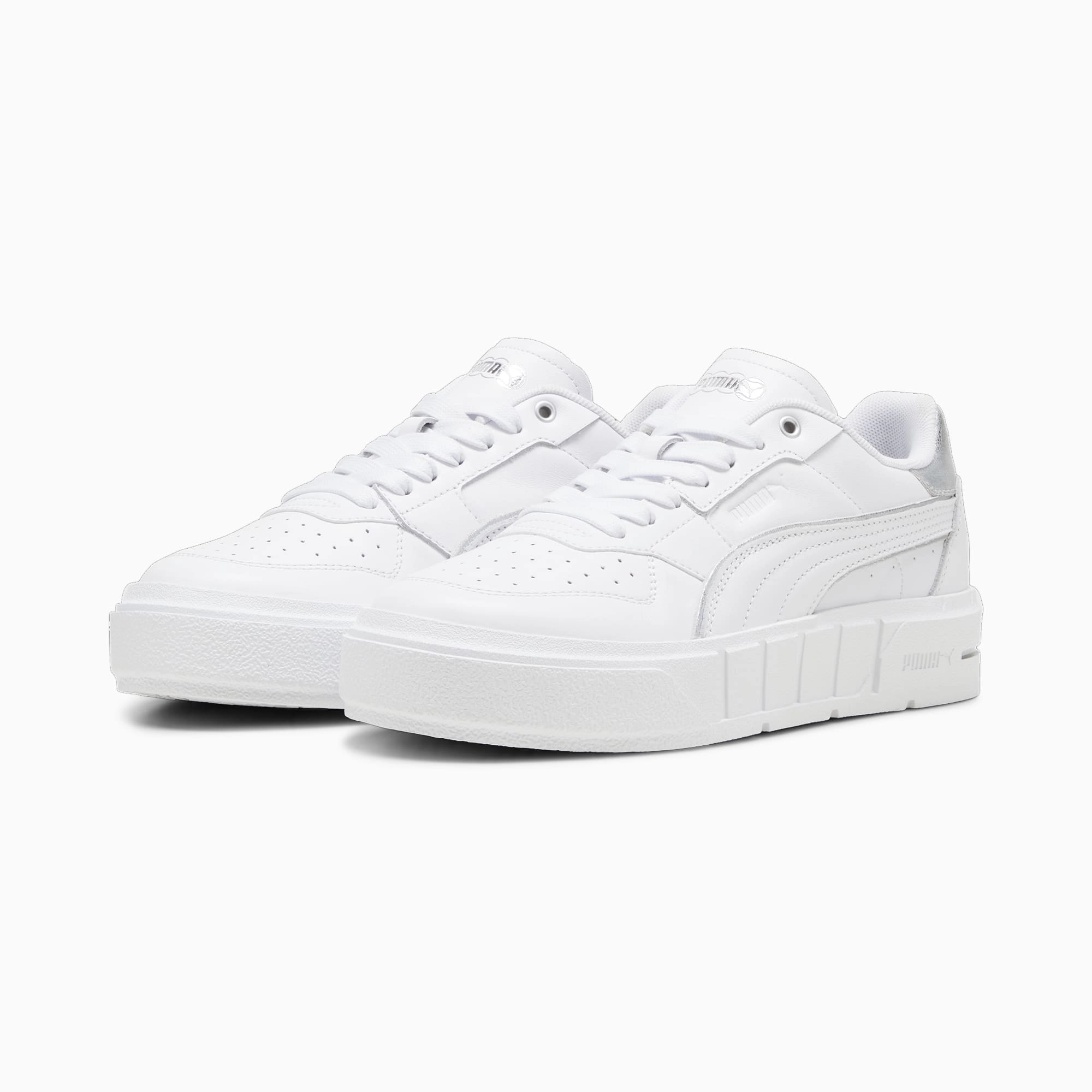 Puma Cali Court Metallic Womens White Silver