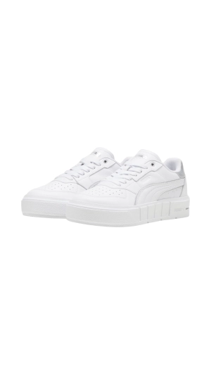 Puma Cali Court Metallic Womens White Silver