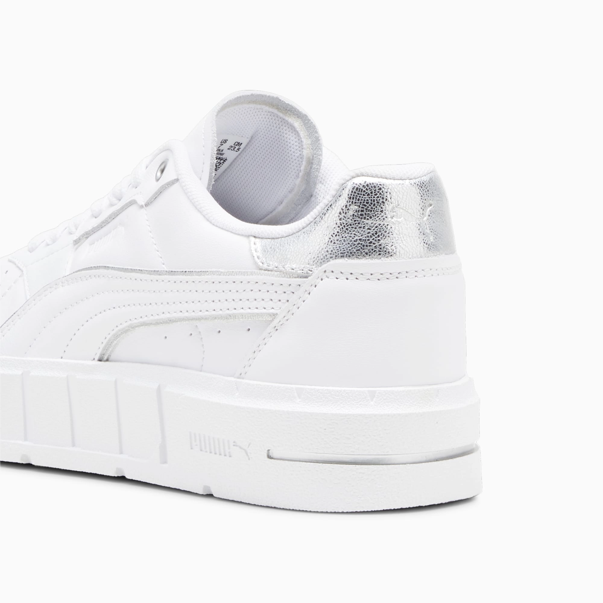 Puma Cali Court Metallic Womens White Silver