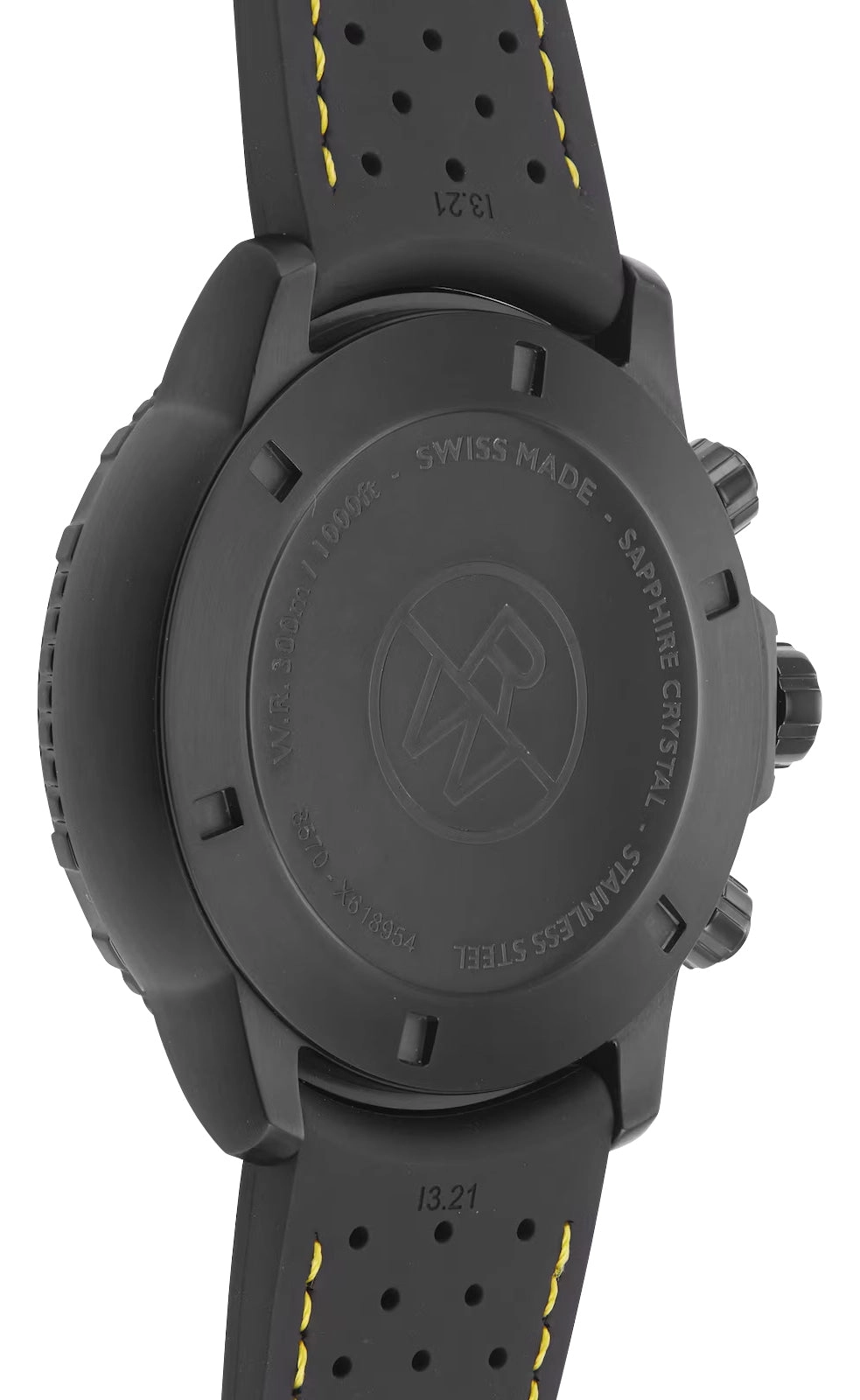 Raymond Weil Tango Chronograph Black PVD Black/Yellow Dial Black Rubber Strap Date Divers Quartz Mens Watch 8570-BKR-05275