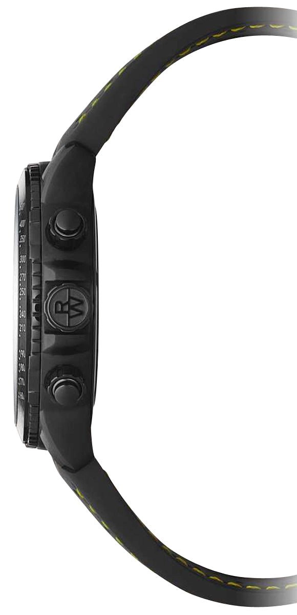 Raymond Weil Tango Chronograph Black PVD Black/Yellow Dial Black Rubber Strap Date Divers Quartz Mens Watch 8570-BKR-05275