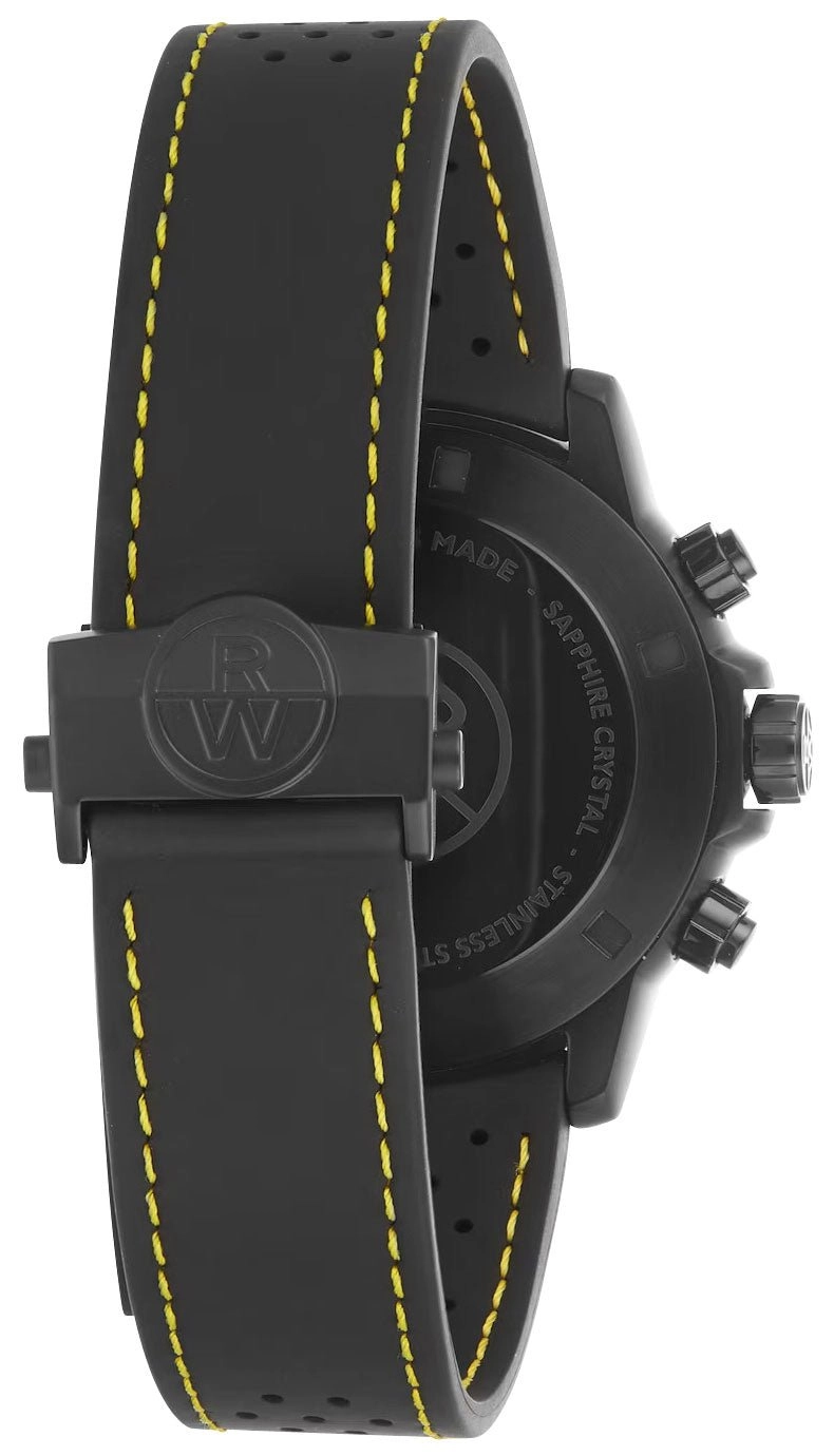 Raymond Weil Tango Chronograph Black PVD Black/Yellow Dial Black Rubber Strap Date Divers Quartz Mens Watch 8570-BKR-05275