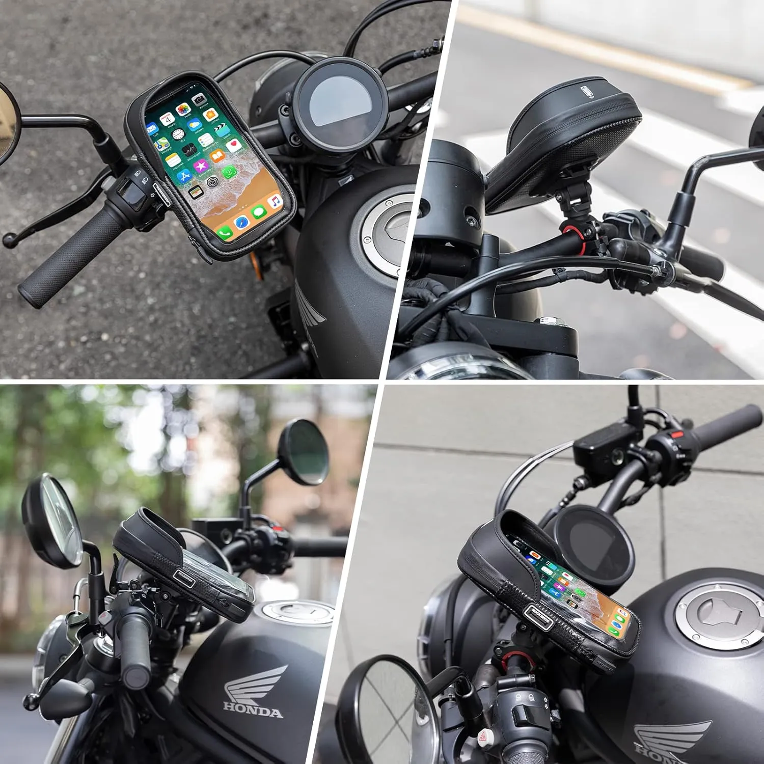 ROCKBROS Motorcycle Phone Mount Waterproof Handlebar Phone Bag