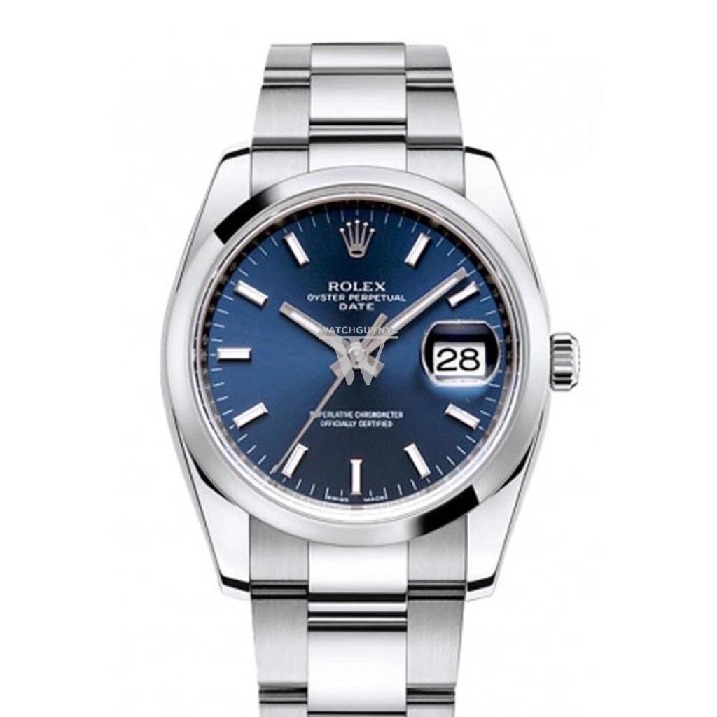 ROLEX Date 34 Blue Dial Date 34mm Stainless Steel Men's Watch 115200
