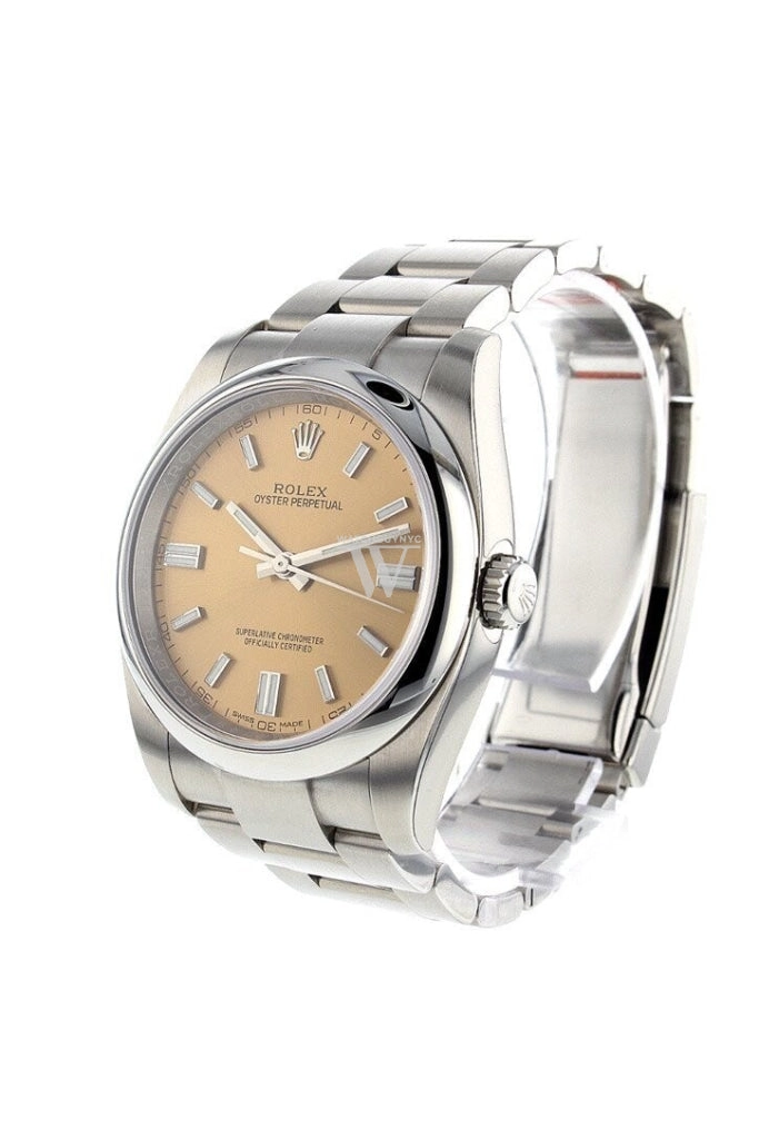 ROLEX Date 36 Smooth White Grape Dial Stainless Steel Watch 116000