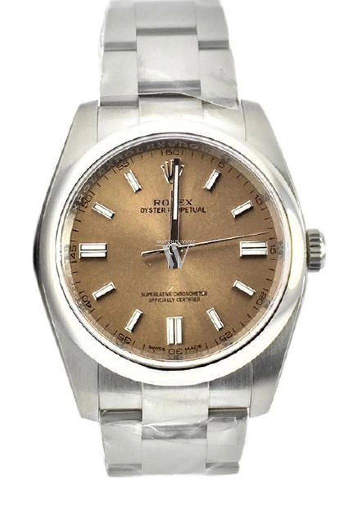ROLEX Date 36 Smooth White Grape Dial Stainless Steel Watch 116000