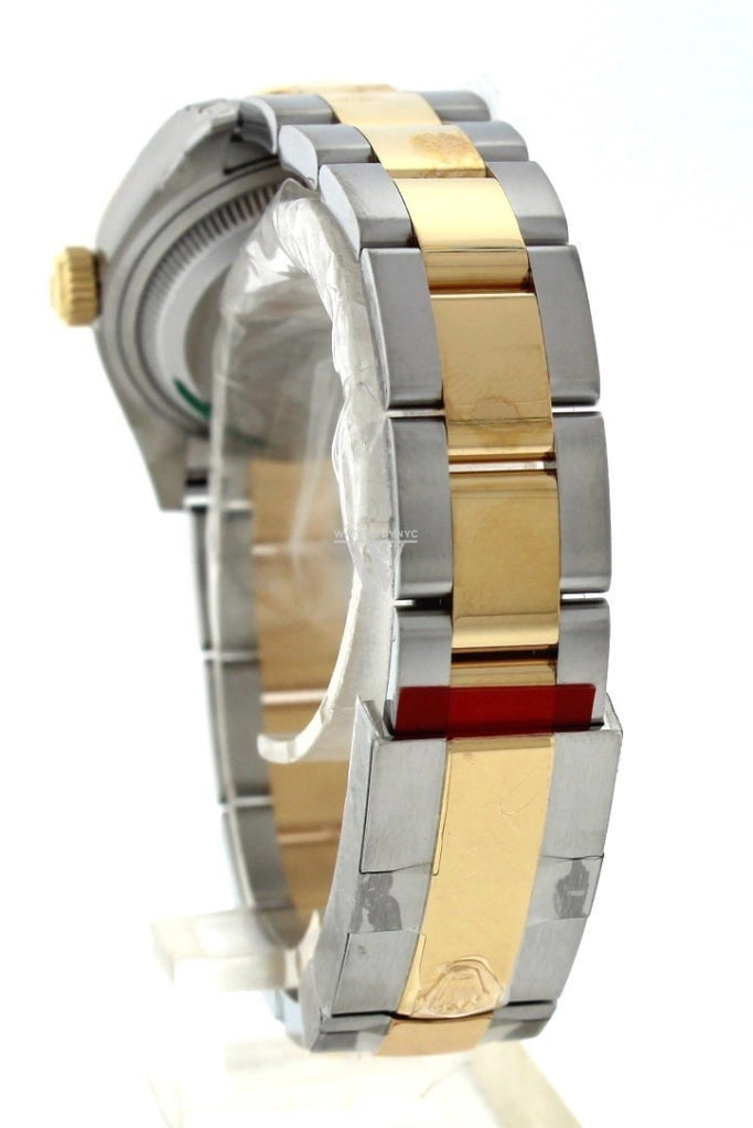 Rolex Datejust 28 Silver 9 diamonds set in star Dial Fluted Yellow Gold Two Tone Ladies Watch 279173