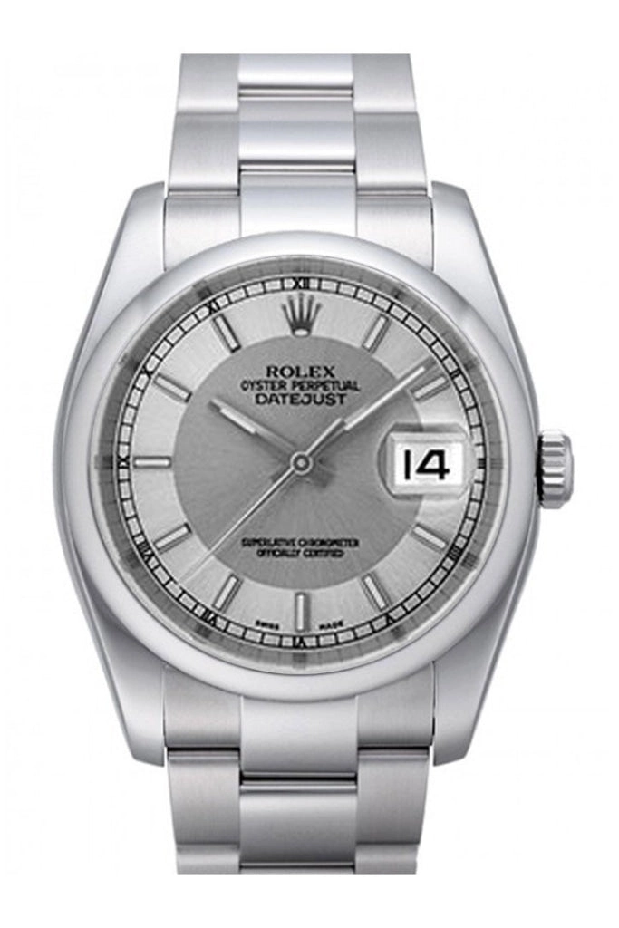 Rolex Datejust 36 Steel Silver Dial Stainless Steel Oyster Men's Watch 116200 Pre-owned