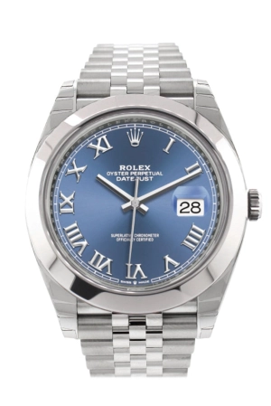 Rolex Datejust 41 Blue Roman Dial Automatic Jubilee Men's Watch 126300