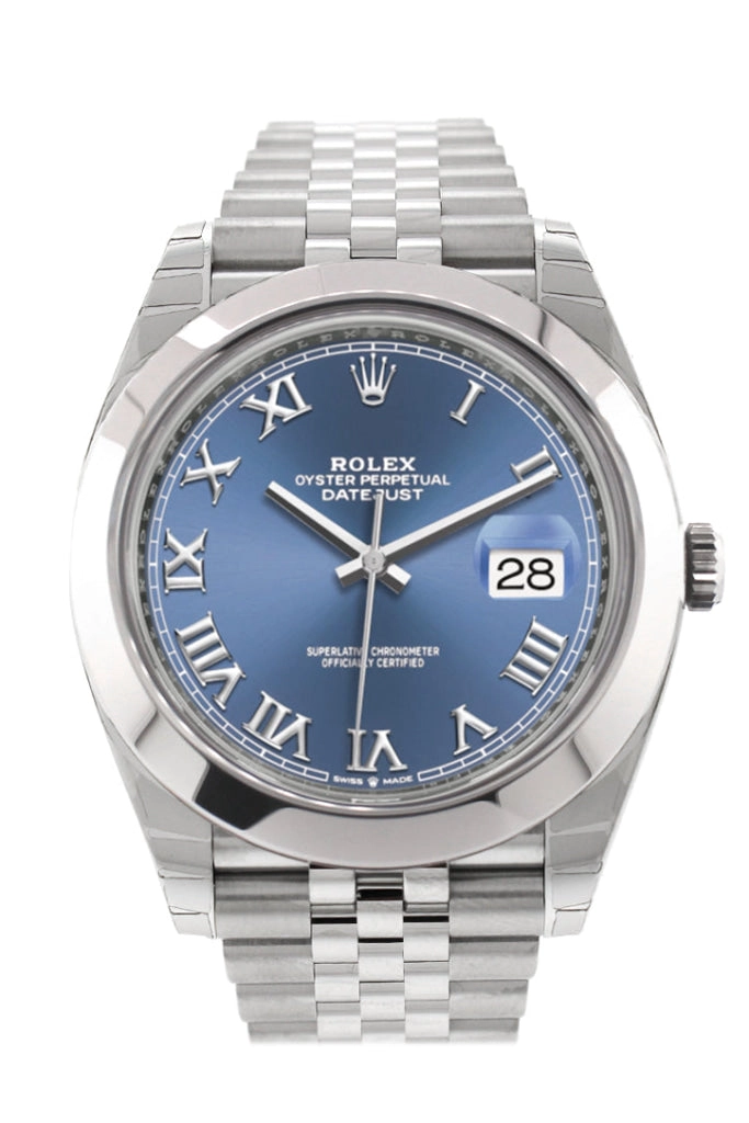 Rolex Datejust 41 Blue Roman Dial Automatic Jubilee Men's Watch 126300