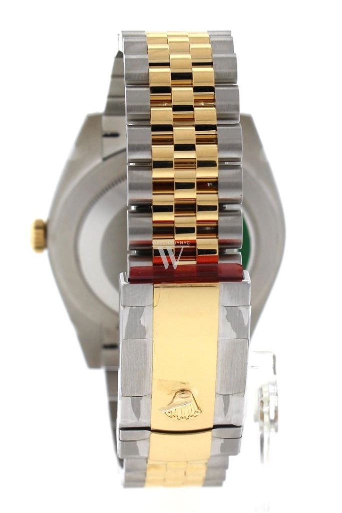 Rolex Datejust 41 Champagne Diamond Dial Fluted Bezel 18k Yellow Gold Jubilee Mens Watch 126333