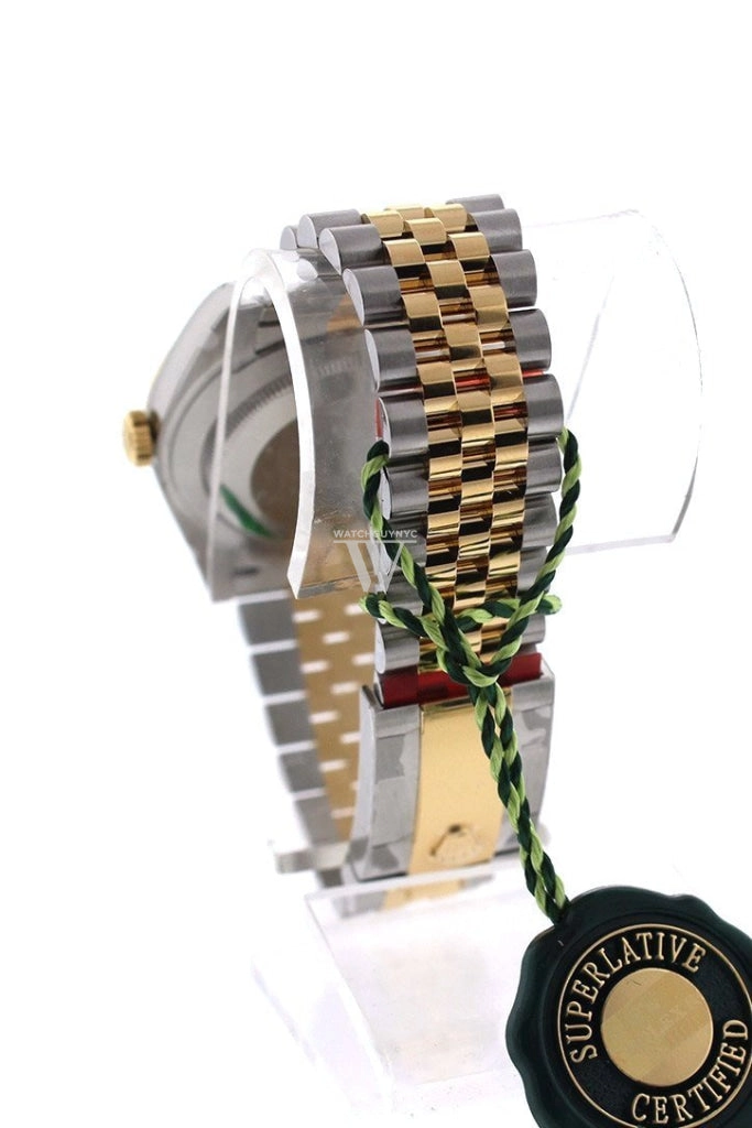 Rolex Datejust 41 Slate Roman Dial Fluted Bezel 18k Yellow Gold Jubilee Mens Watch 126333