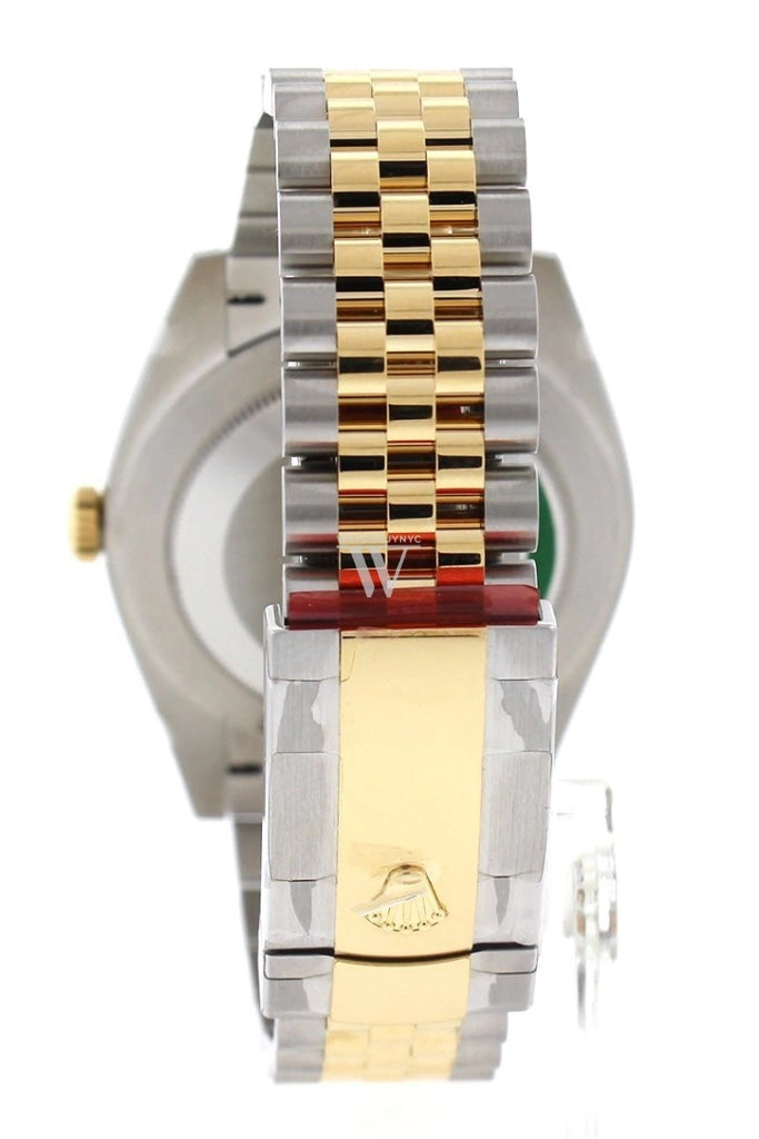 Rolex Datejust 41 Slate Roman Dial Fluted Bezel 18k Yellow Gold Jubilee Mens Watch 126333