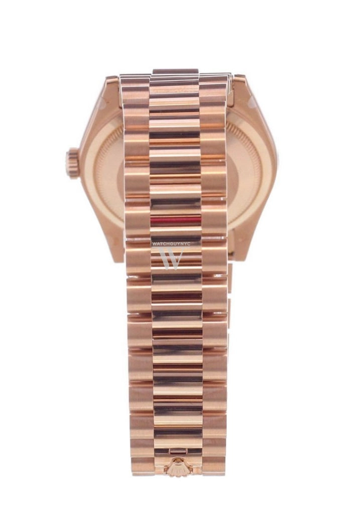 Rolex Day-Date 36 Ferrite diamonds Dial Fluted Bezel President Everose Gold Watch 118235