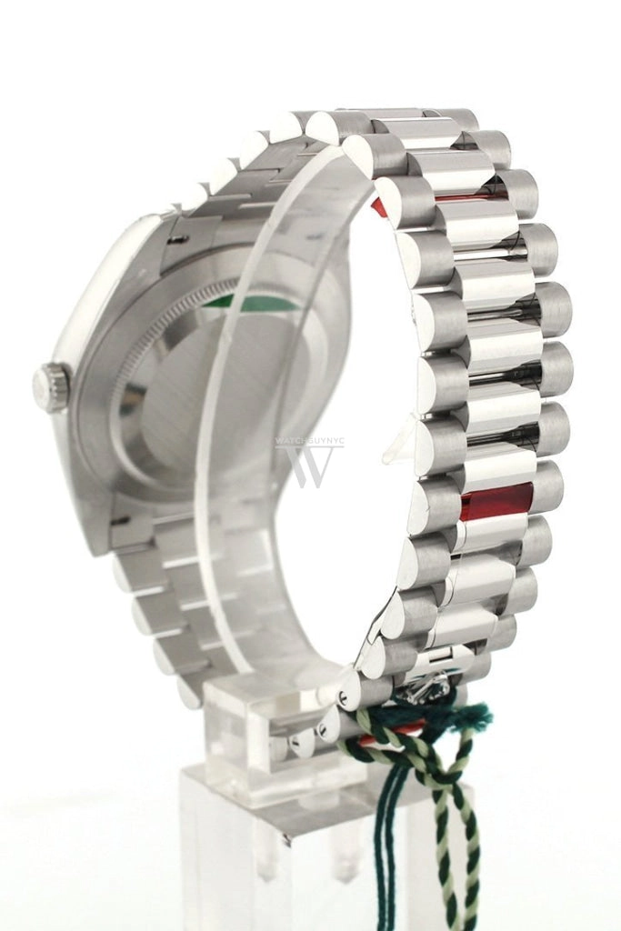 Rolex Day-Date 40 Silver Quadrant Motif Roman Dial 40 Baguette Diamond Bezel Platinum President Automatic Men's Watch 228396TBR 228396