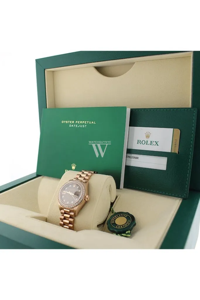 Rolex Lady-Datejust 28 Chocolate Dial 18K Rose Gold President Ladies Watch 279135RBR 279135