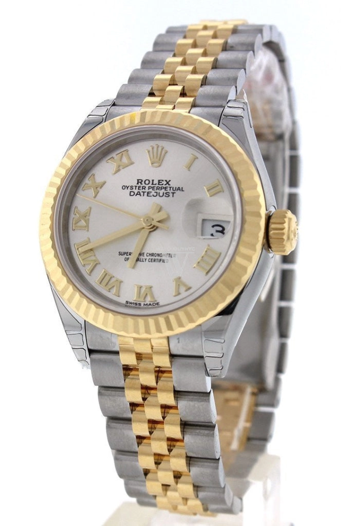 Rolex Lady Datejust 28 Silver Dial Steel and 18K Yellow Gold Jubilee Ladies Watch 279173 NP