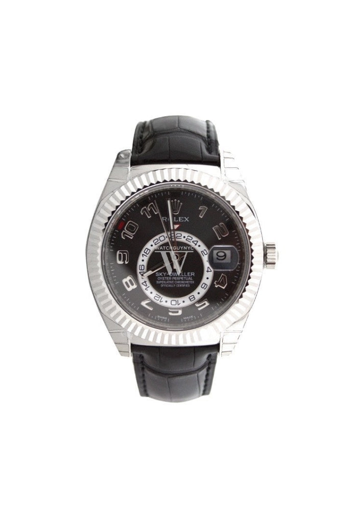 ROLEX Sky-Dweller 42 Black Arab Dial 18K White Gold Men's Watch 326139