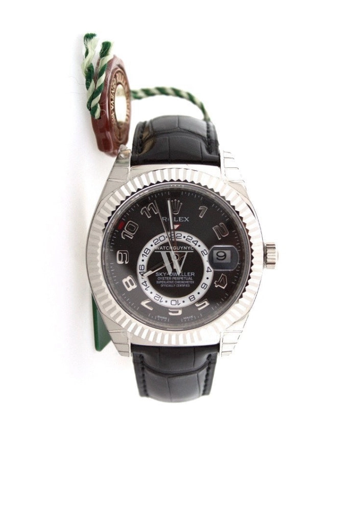 ROLEX Sky-Dweller 42 Black Arab Dial 18K White Gold Men's Watch 326139