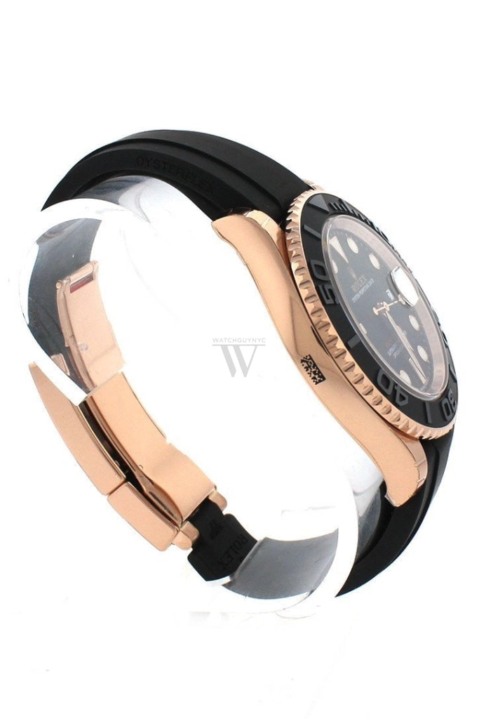 ROLEX YACHT-MASTER 40 Black Dial 18k Rose Gold Mens Watch 116655