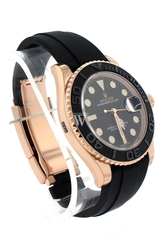 ROLEX YACHT-MASTER 40 Black Dial 18k Rose Gold Mens Watch 116655