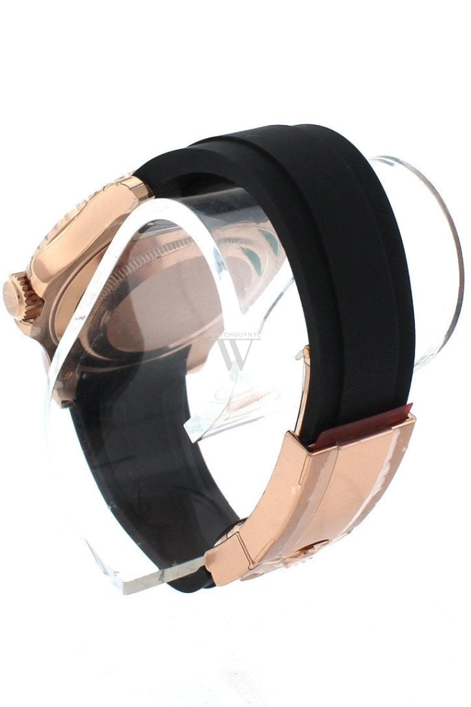 ROLEX YACHT-MASTER 40 Black Dial 18k Rose Gold Mens Watch 116655