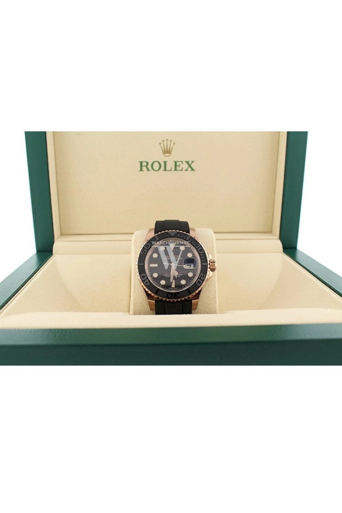 ROLEX YACHT-MASTER 40 Black Dial 18k Rose Gold Mens Watch 116655