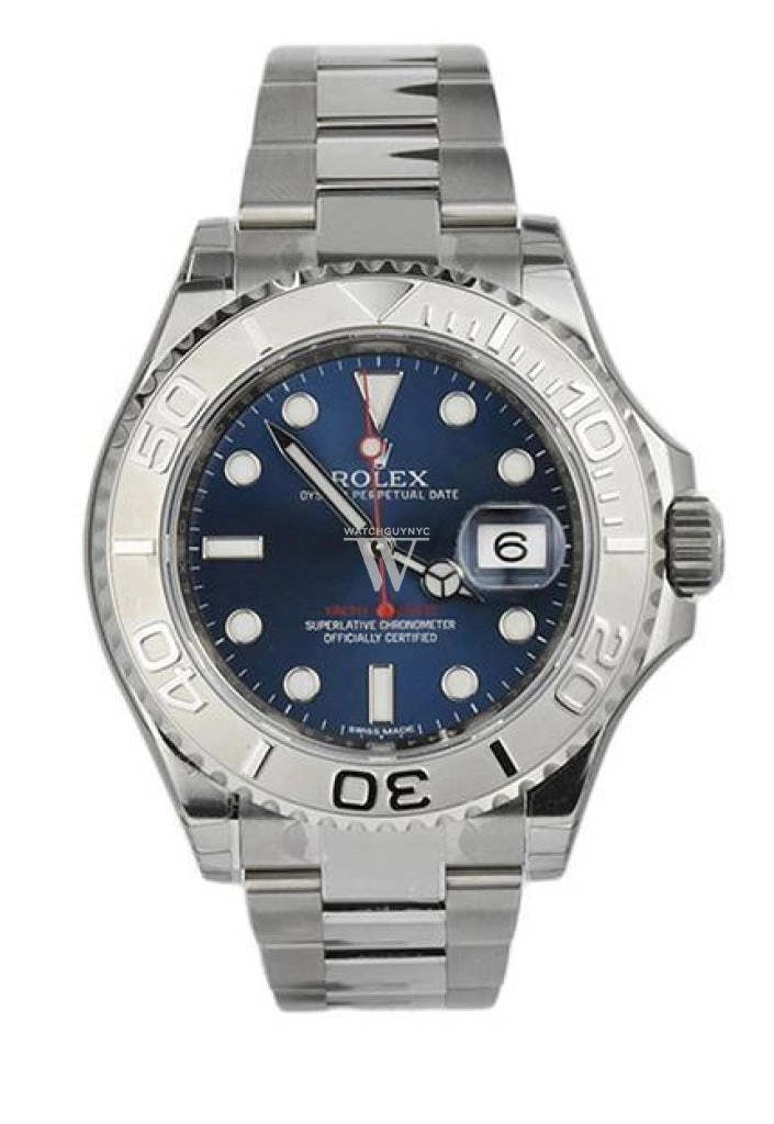 Rolex YACHT-MASTER 40 Blue Dial Platinum and Steel Mens Watch 116622