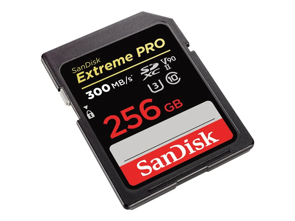 SanDisk Extreme Pro - Flash memory card - 256 GB - Video Class V90 / UHS-II U3 / Class10 - 1733x/2000x - SDXC UHS-II SDSDXDK-256G-ANCIN