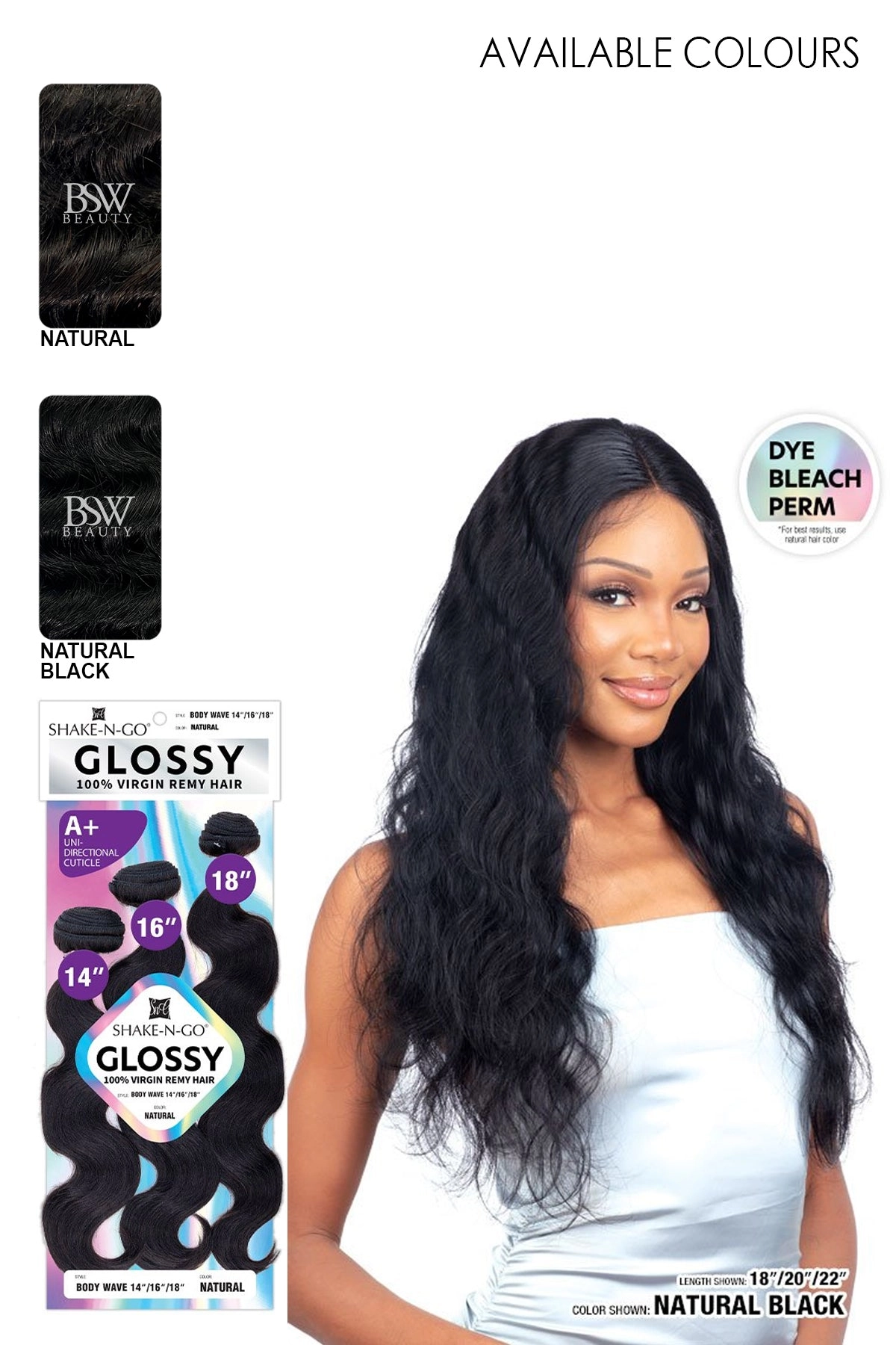 SHAKE N GO GLOSSY 100% VIRGIN REMY HAIR BODY WAVE