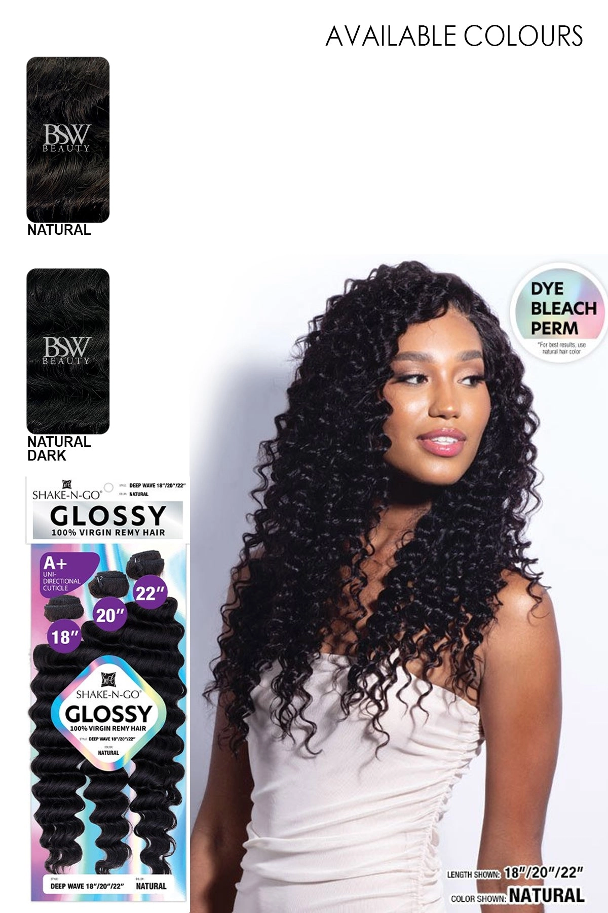 SHAKE N GO GLOSSY 100% VIRGIN REMY HAIR DEEP WAVE