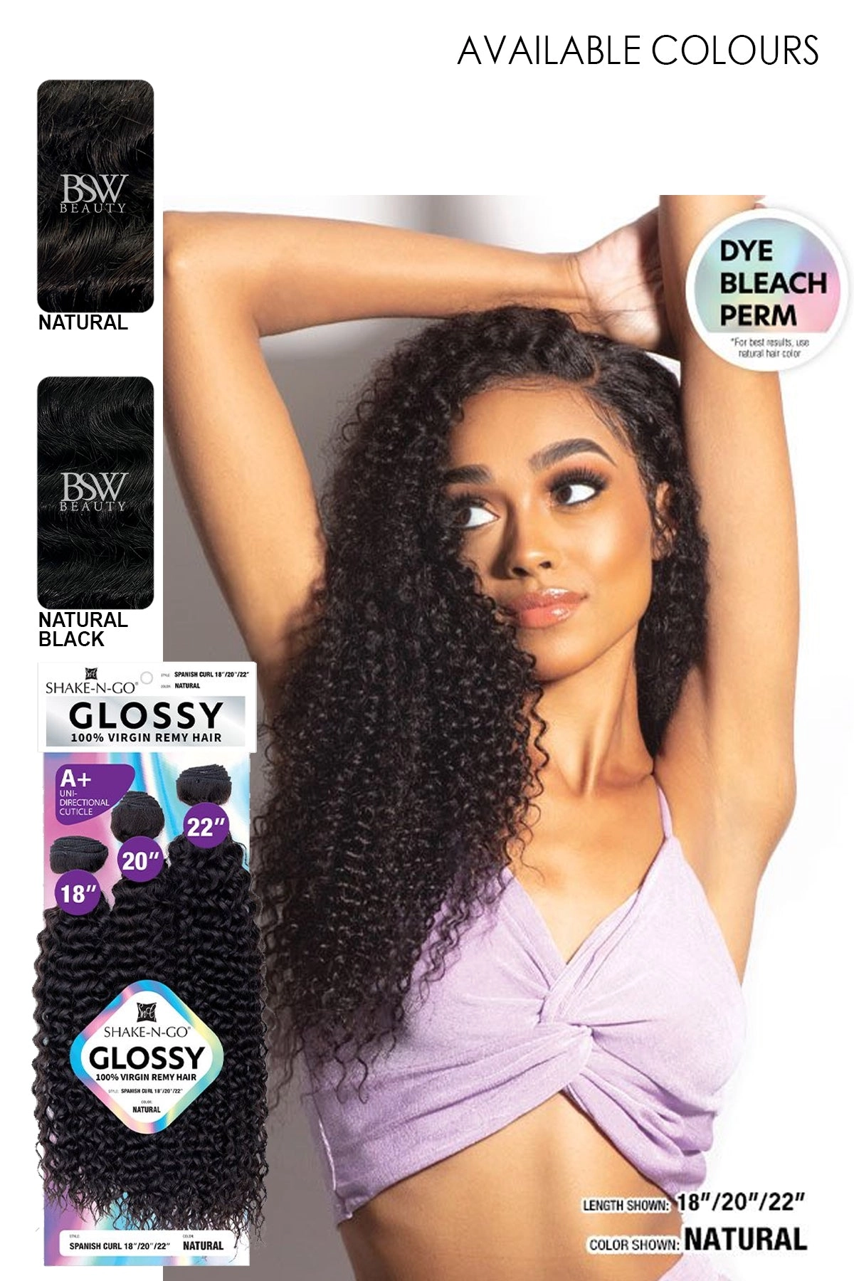 SHAKE N GO GLOSSY 100% VIRGIN REMY HAIR SPANISH CURL