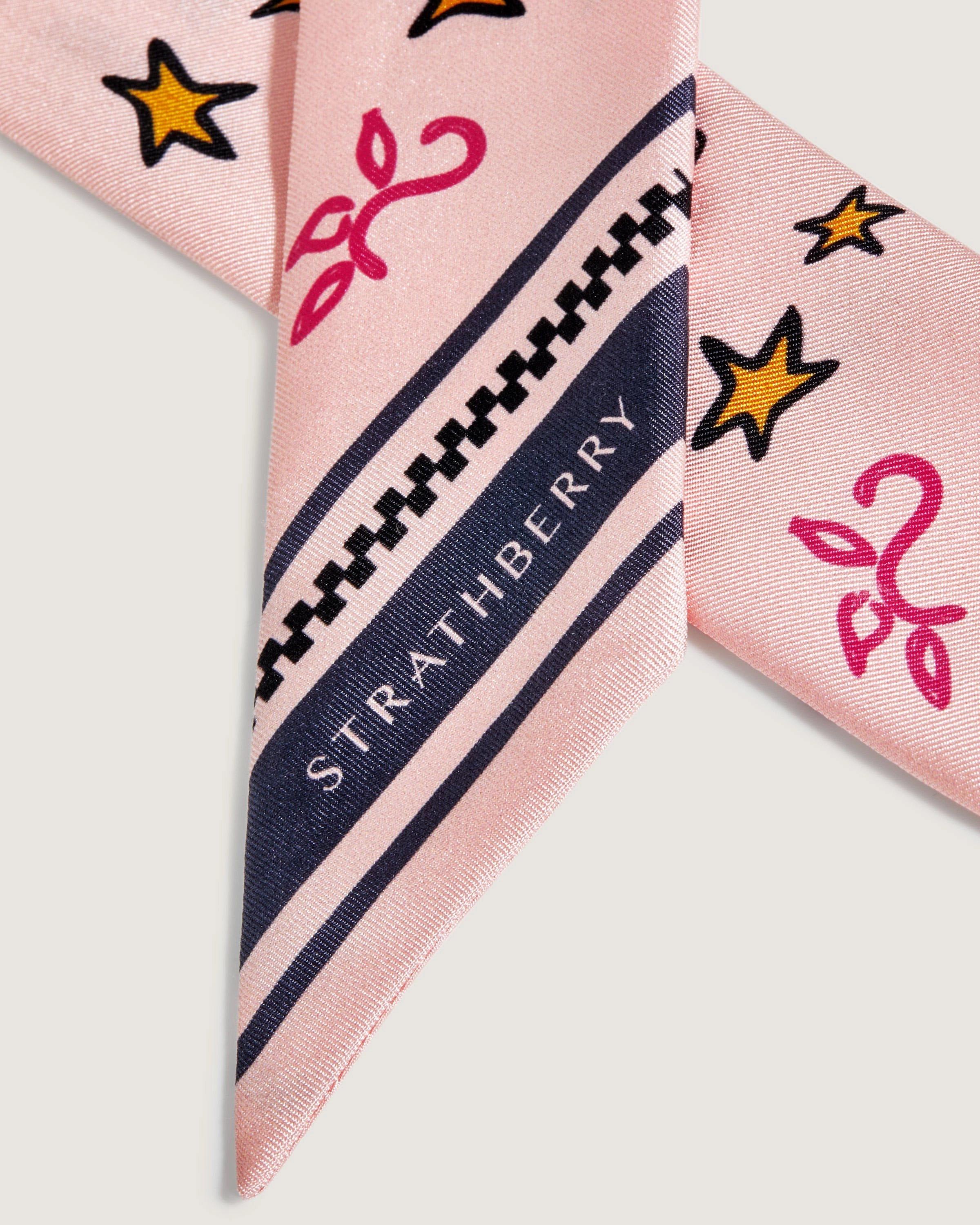 Silk Skinny Scarf - Pink Pop Art Print