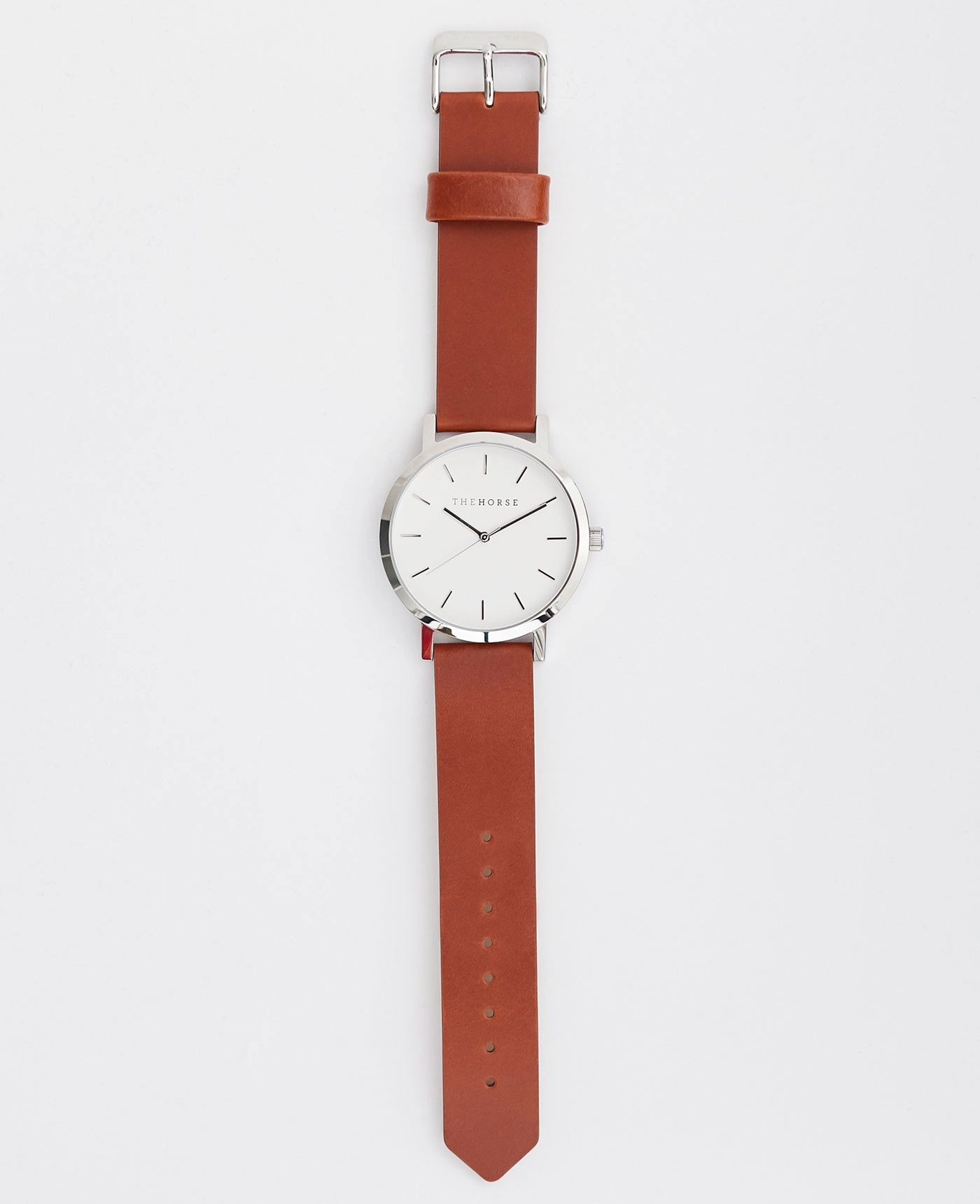 The Original: Polished Steel / White Face / Tan Leather