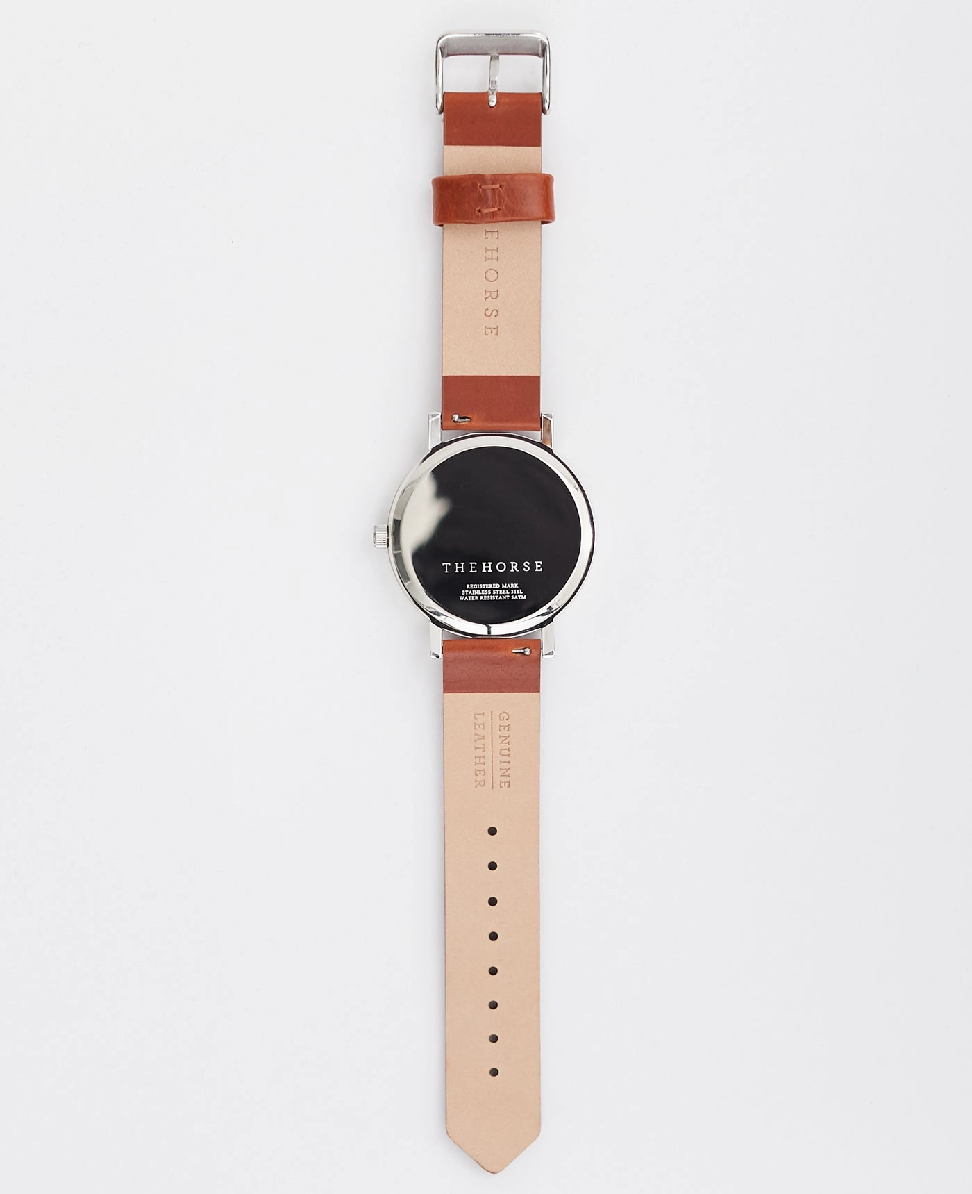 The Original: Polished Steel / White Face / Tan Leather